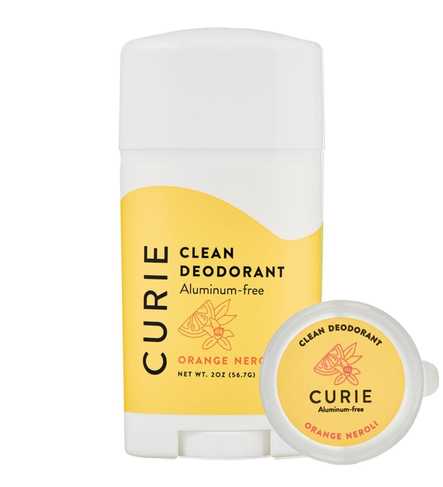 Curie Aluminum Free Deodorant - Orange Neroli Stick and Travel Mini - Natural Deodorant Paraben Free Cruelty Free Non-Toxic Orange Neroli + Mini - Buy Online on GoSupps.com