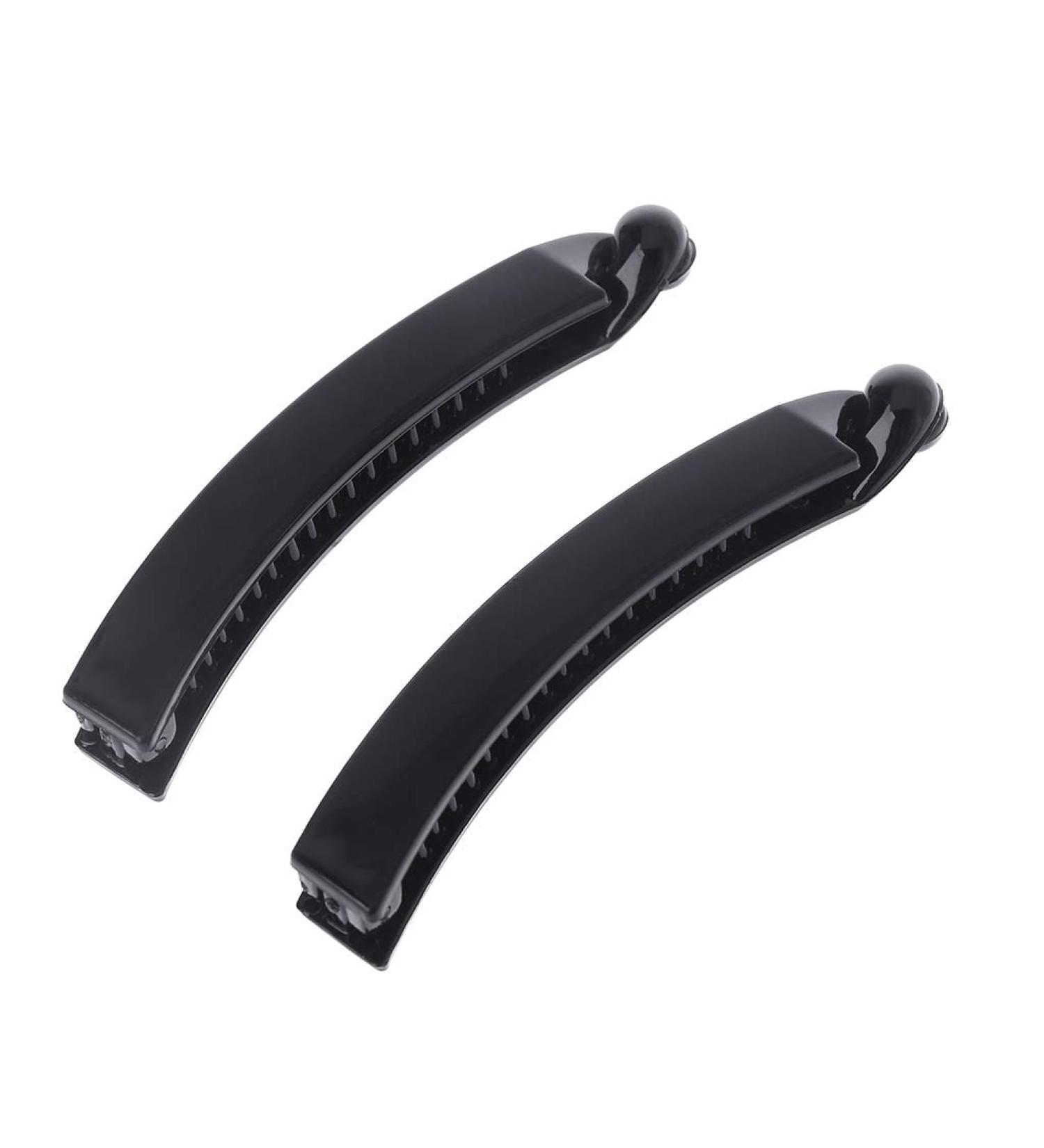 Lyguy Banana Hair Sponge & Clips - 2 Pcs 10 cm Black Square Hair Holders for Ponytails - Buy Online on GoSupps.com