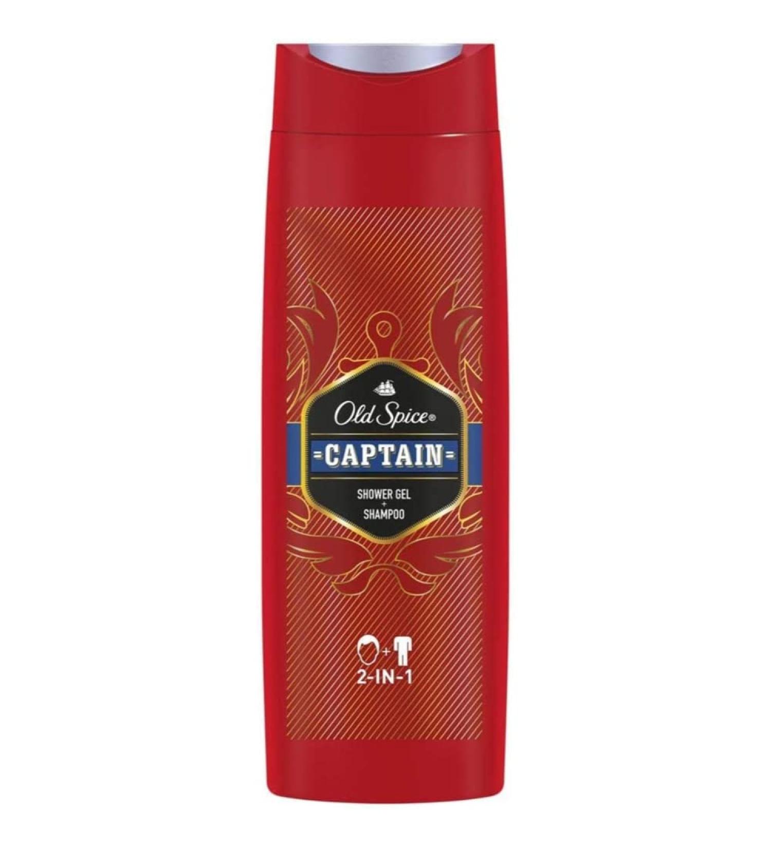 Old Spice Captain Shower Gel and Shampoo 400ml - Buy Online on GoSupps.com
