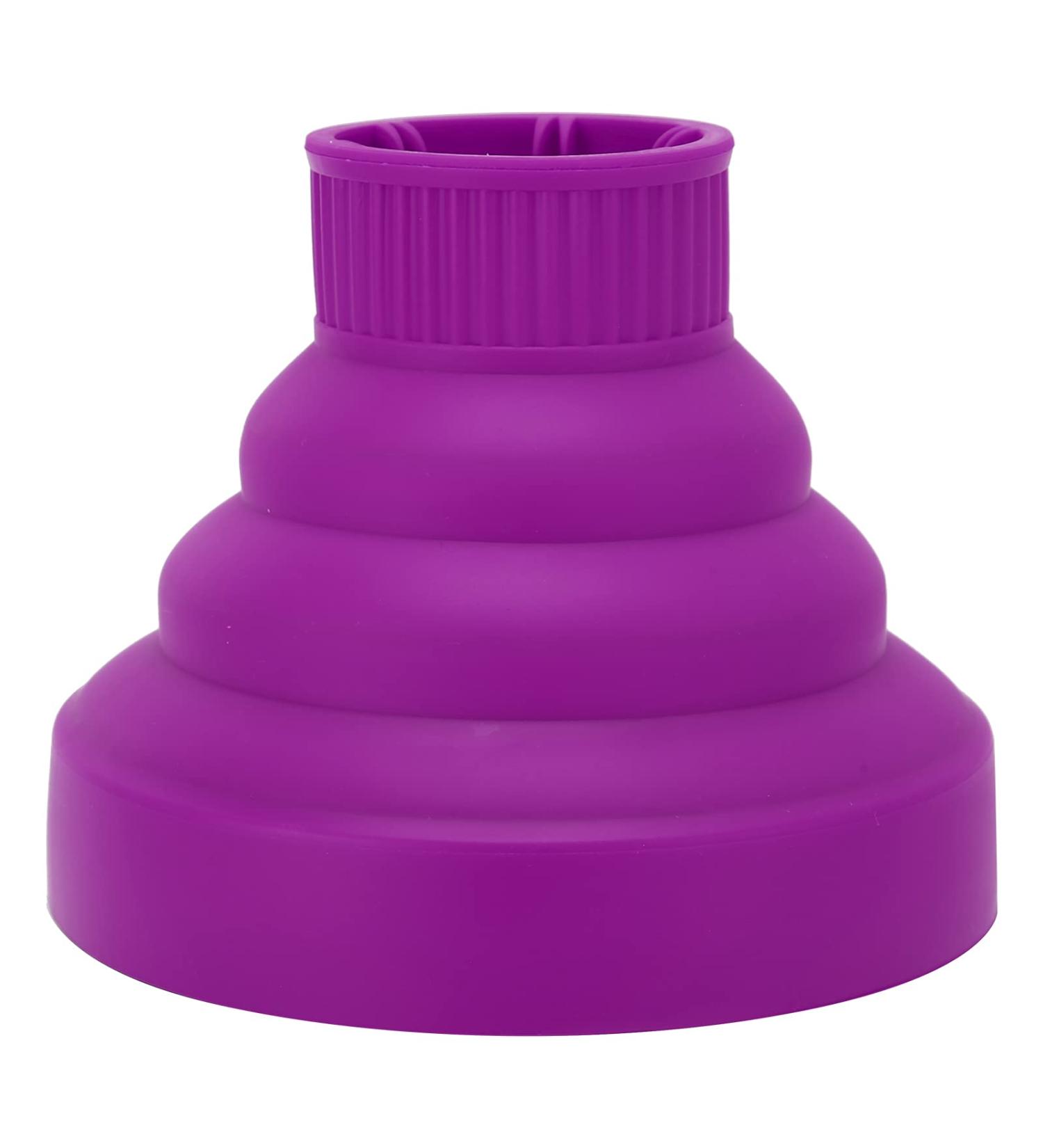 Premium Silicone Diffuser for Curly Hair - Universal Collapsible Hair Dryer Attachment - Portable & Foldable Design - Perfect for Travel (Purple) - Buy Online on GoSupps.com