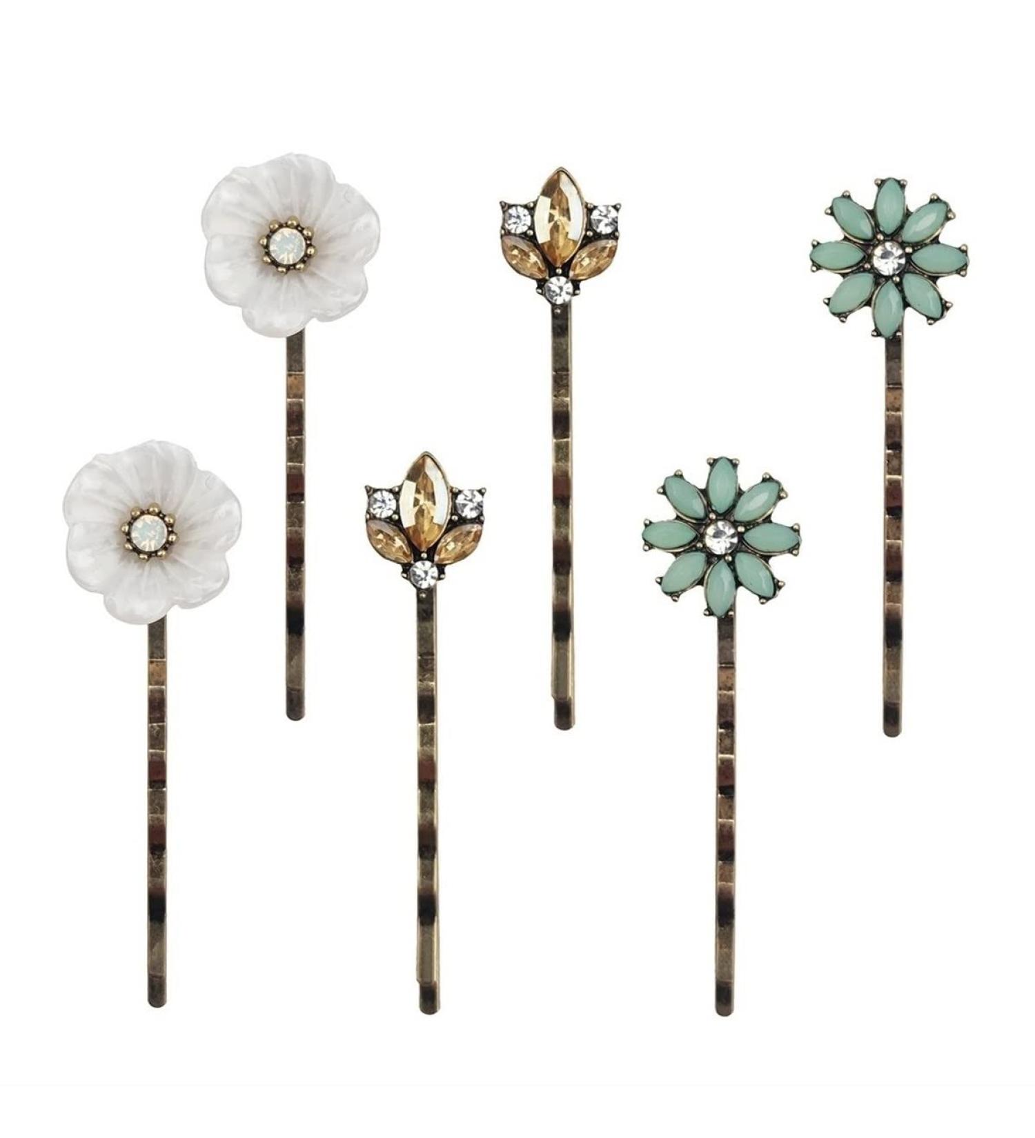 6PCS Vintage Rhinestone Hair Pins for Women - Elegant Bobby Clips for Styling - Retro Hair Accessories - Buy Online on GoSupps.com