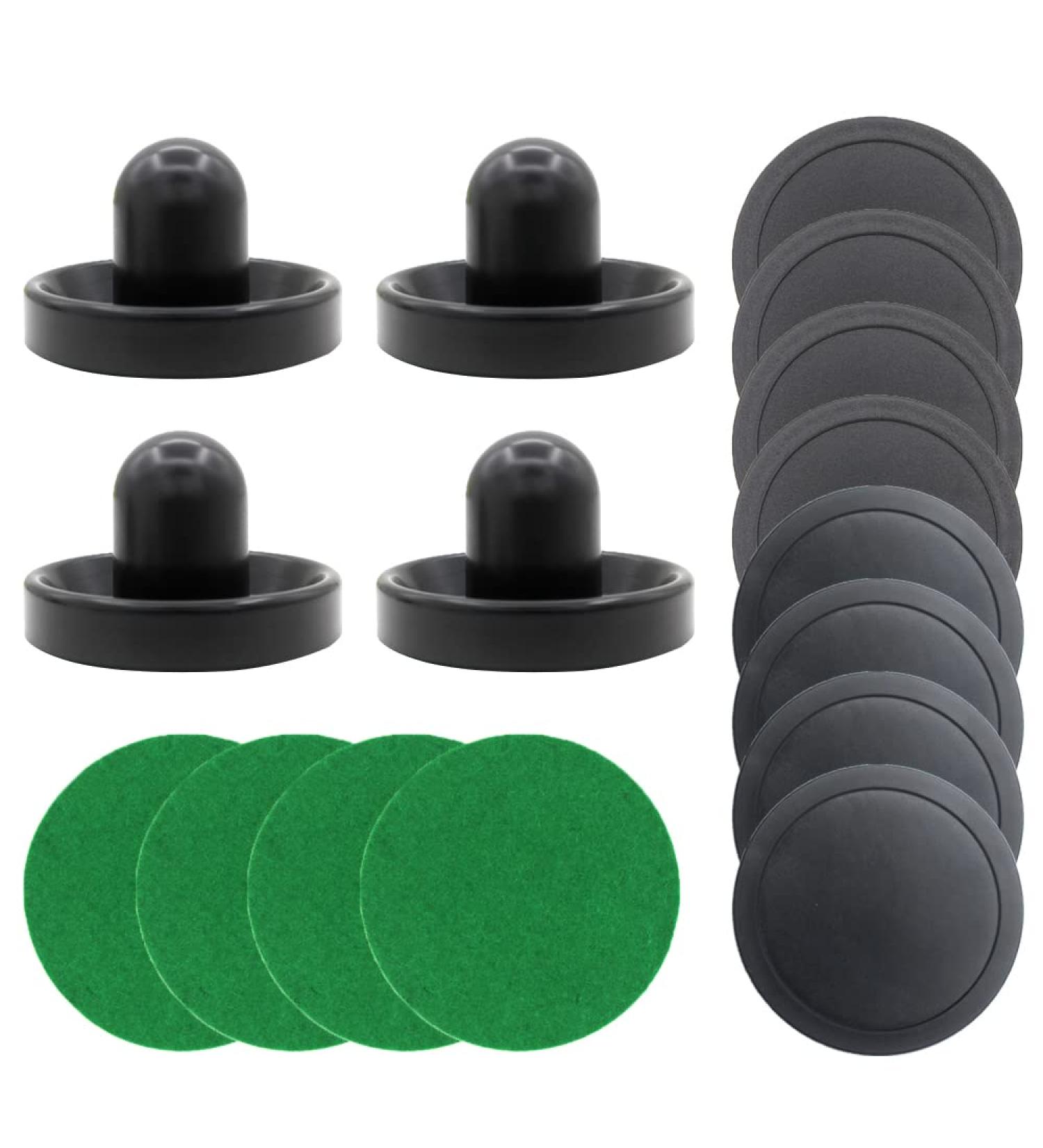 BQSPT Air Hockey Pucks and Paddles Set - Replacement Accessories for Game Tables | 4 Striker 96mm, 8 Pucks 64mm - Black - Buy Online on GoSupps.com