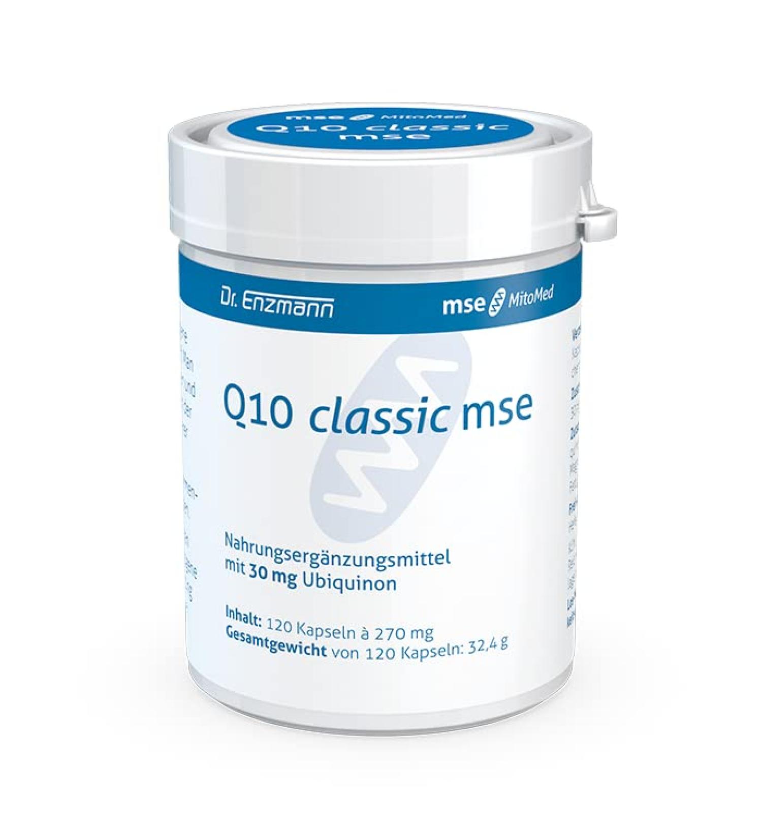 Q10 Classic MSE Capsules 30mg - Vegan Coenzyme Q10 High Bioavailability Supports Nerves & Immunity Made in Germany - 120 Capsules | Dr Enzmann - Buy Online on GoSupps.com