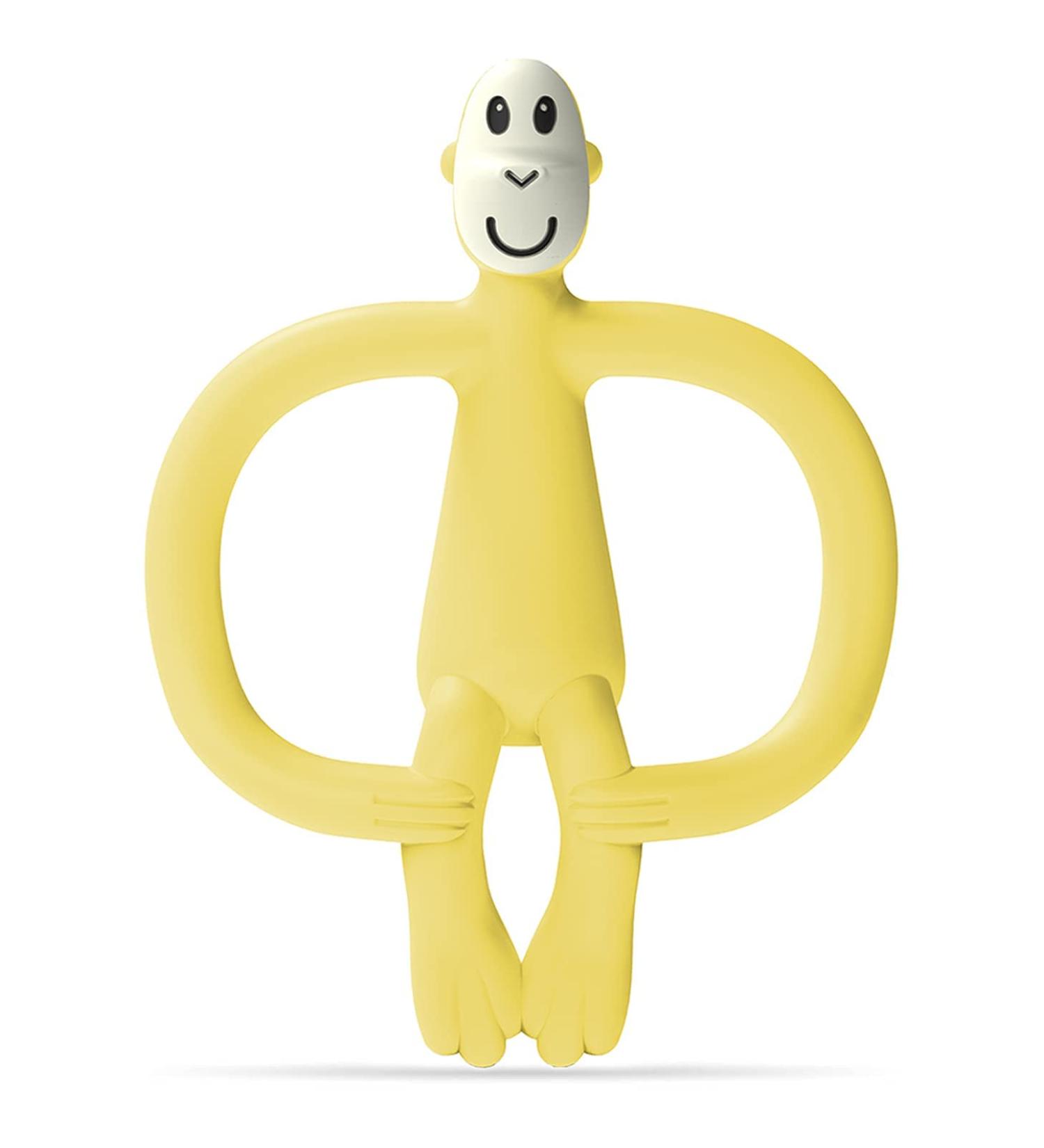 Matchstick Monkey Antimicrobial Silicone Teether & Gel Applicator - BPA Free, Easy-to-Grip, Yellow Monkey Design (3 Months+) - Buy Online on GoSupps.com