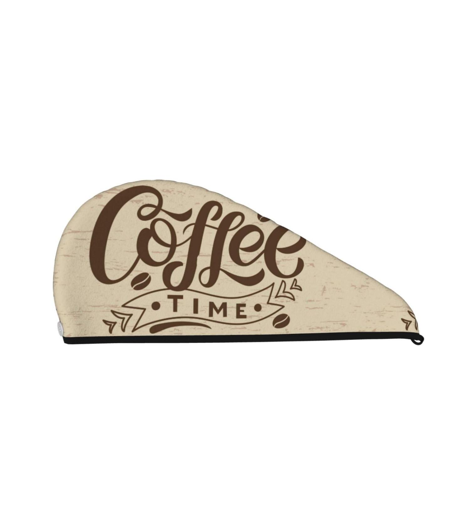Shop Coffee Time Microfiber Hair Towel - Soft Super Absorbent Wrap for Long Curly & Thick Hair - Quick Dry Coral Velvet for Women - Buy Online on GoSupps.com