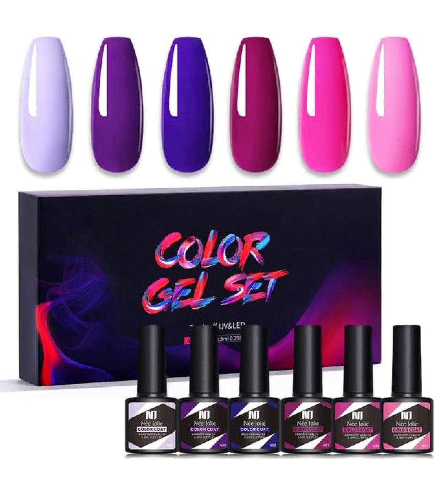 Nail Polish Gel 6Pcs/Set x8.5ml Soak Off Gel UV LED Semi Permanent Varnish for Nail Art 100Colors for Base Top Coat Gifts - (Color: STE13) - Buy Online on GoSupps.com