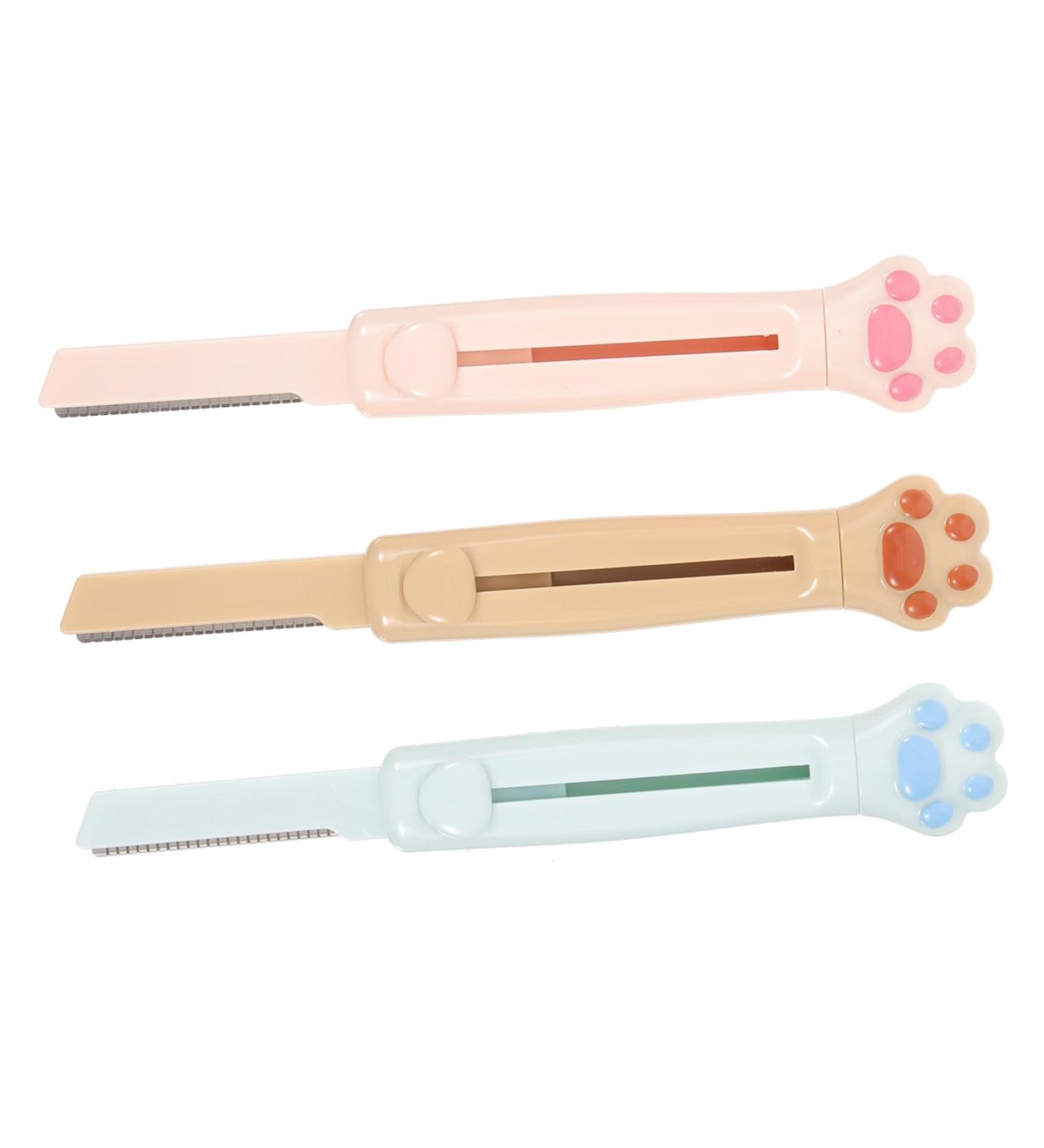 Shop Lurrose 3-Piece Portable Shaver Tool Set for Beginners | Stainless Steel Face & Eyebrow Cutters | Cartoon Design | International Shipping - Buy Online on GoSupps.com