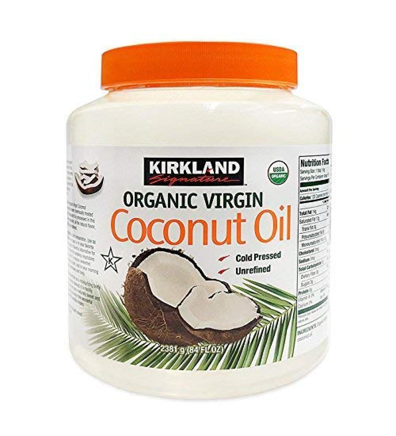 Kirkland Coconut Oil Unrefined Virgin Cold Pressed 100% Pure 2.38kg Tub