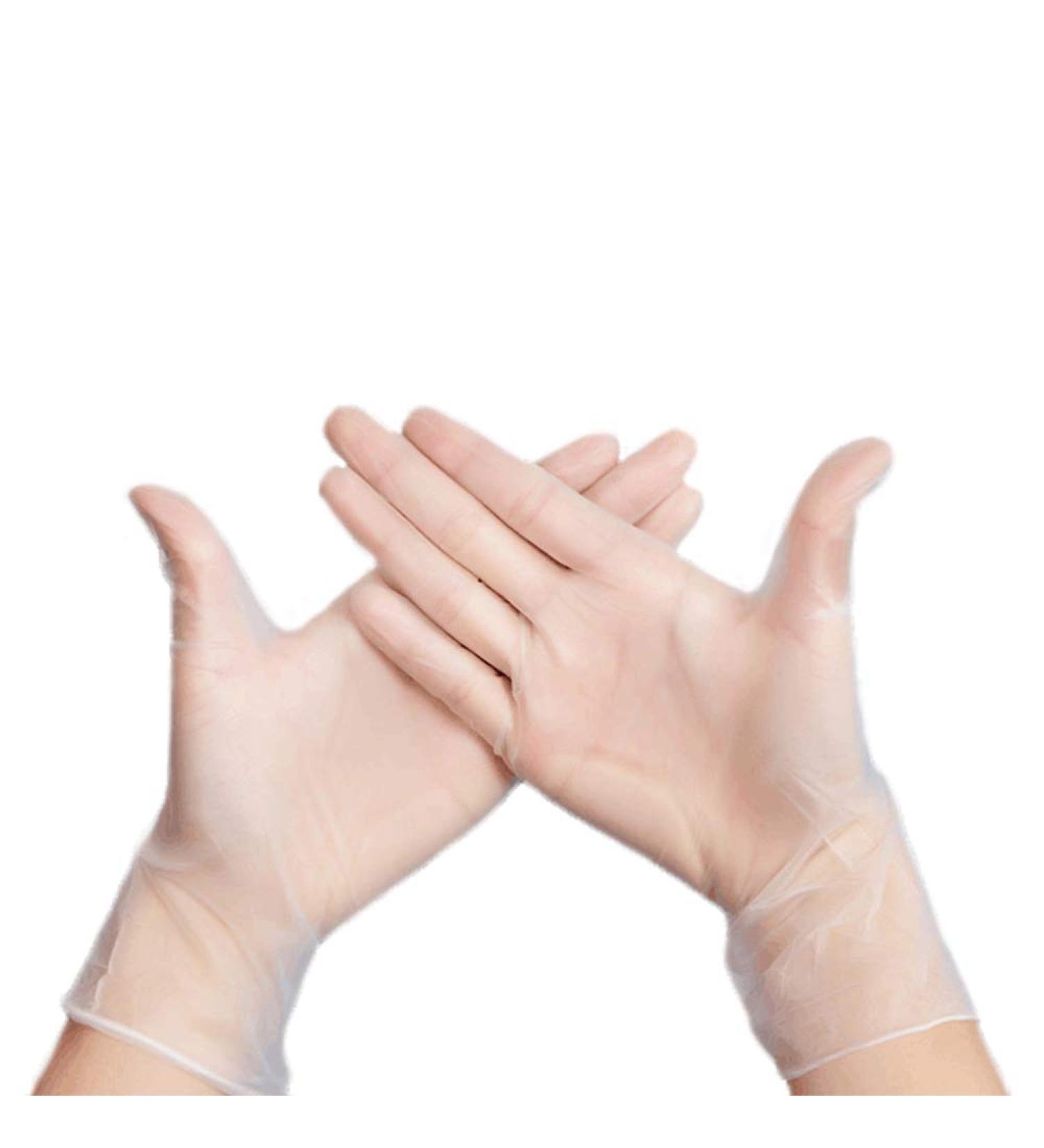 PANJIA Comfortable Industrial Blue Rubber Gloves Industrial Clear Vinyl Gloves Box of 100 4 mil Powder Free Latex Free Rubber | Disposable Ambidextrous - Soft with Textured Tips (M Transparent) - Buy Online on GoSupps.com