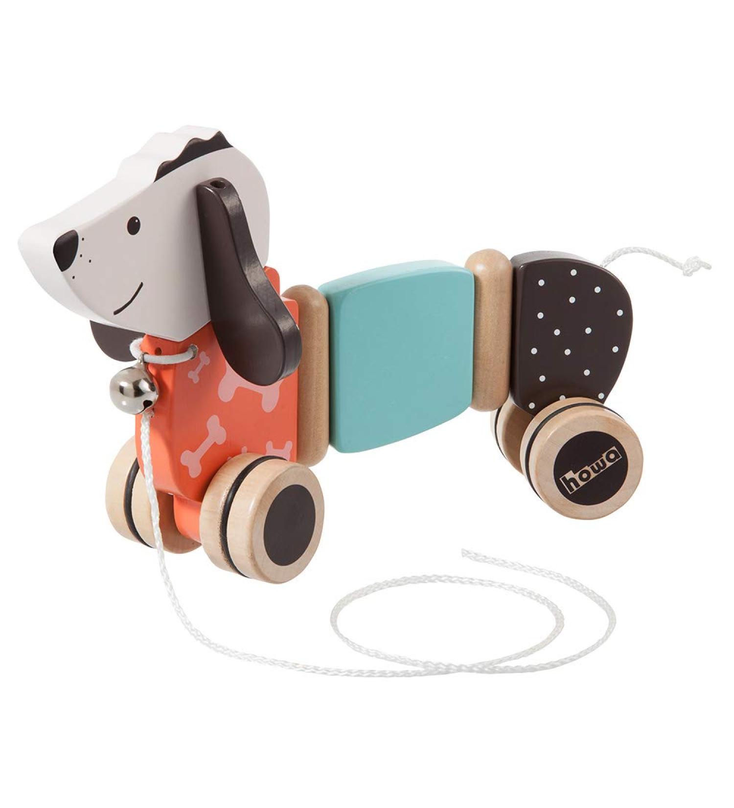 howa pull-along toy dog Fidi made of wood 6015