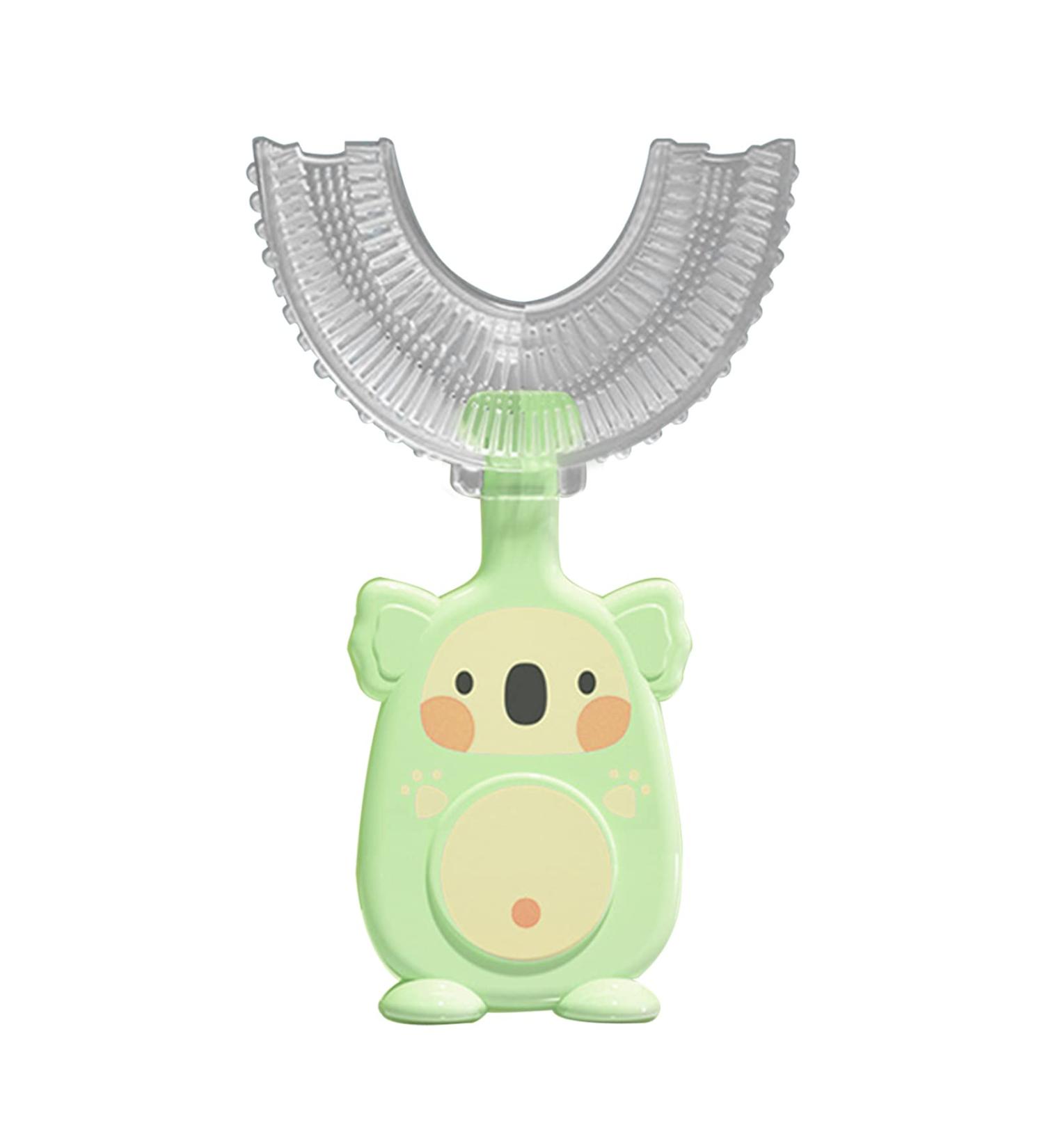 Cute Koala Shape Kids U-Shaped Toothbrush - Food Grade Soft Silicone Brush Head 360 Oral Teeth Cleaning Design for Toddlers and Children Green Small 1 count (Pack of 1) Green - Buy Online on GoSupps.com