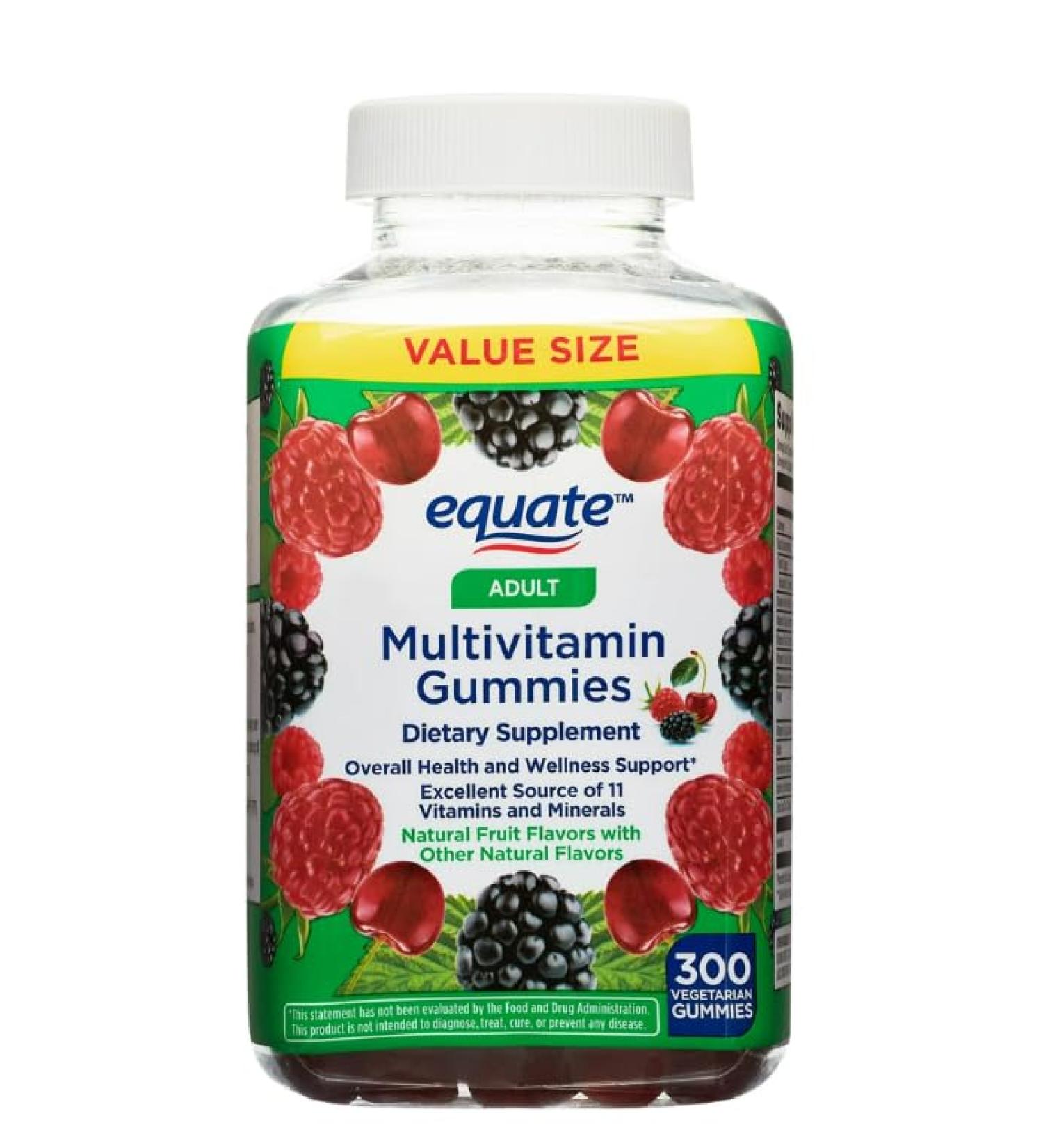 Equate Adult Multivitamin Gummies for General Health Natural Fruit Flavor 300 Count - Buy Online on GoSupps.com