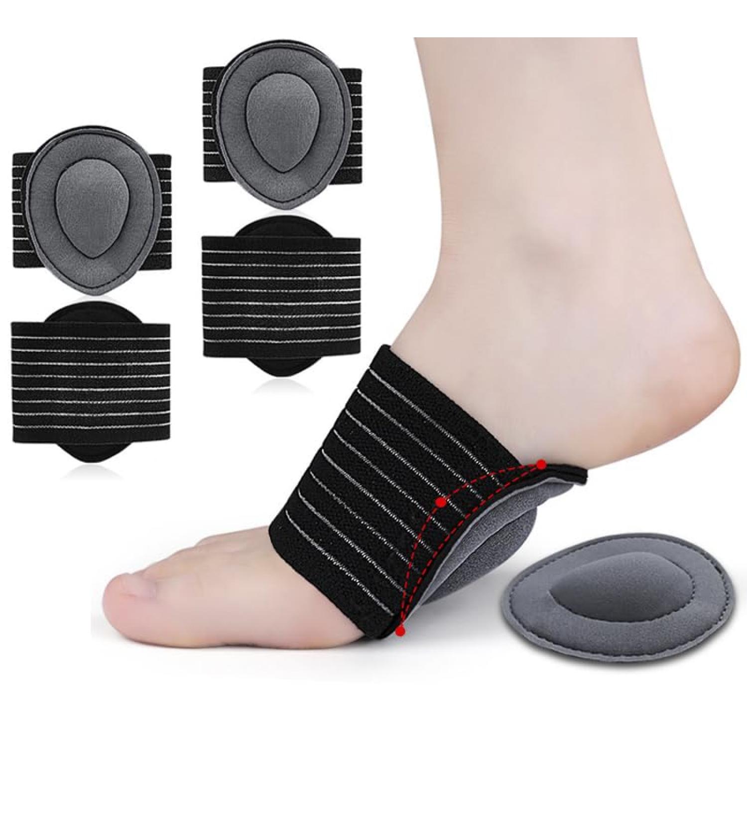 Compression Arch Support Sleeves for Plantar Fasciitis - Cushioned Orthotic Relief for Flat Feet & Achy Feet - Men & Women - Buy Online on GoSupps.com