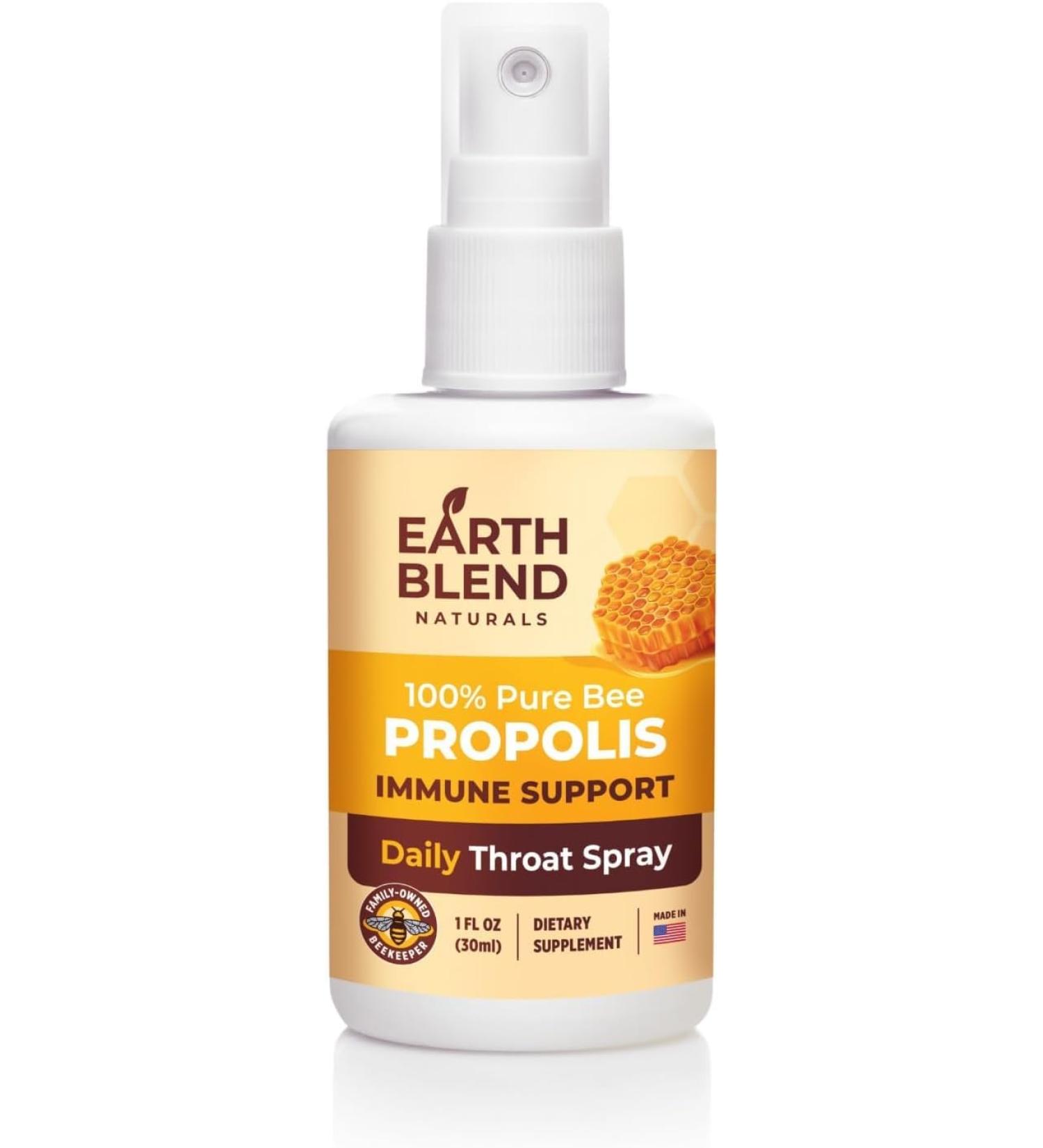Propolis Throat Spray - Naturals Pure Bee Immune Support Supplement for Sore Throat Discomfort Honey Flavor Easy-to-Use Spray for Adults & Kids 1 fl. oz (30ml) Yellow/Orange 0.95 Fl Oz (Pack of 1) - Buy Online on GoSupps.com