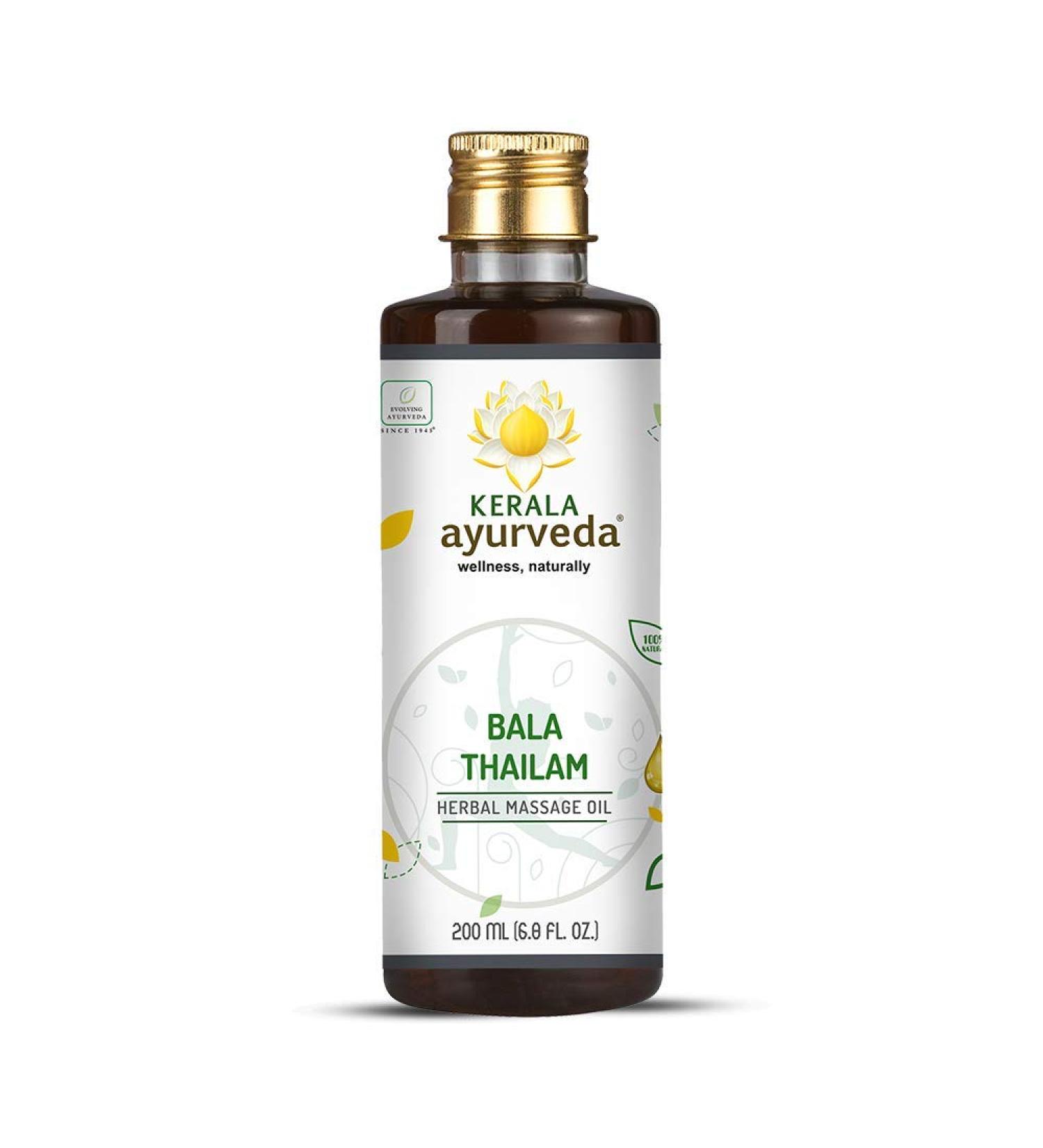 Buy Kerala Ayurveda Bala Thailam - Rejuvenative Massage Oil for Body | Strengthens Muscles & Balances Vata | 6.8 Fl Oz | International Shipping - Buy Online on GoSupps.com