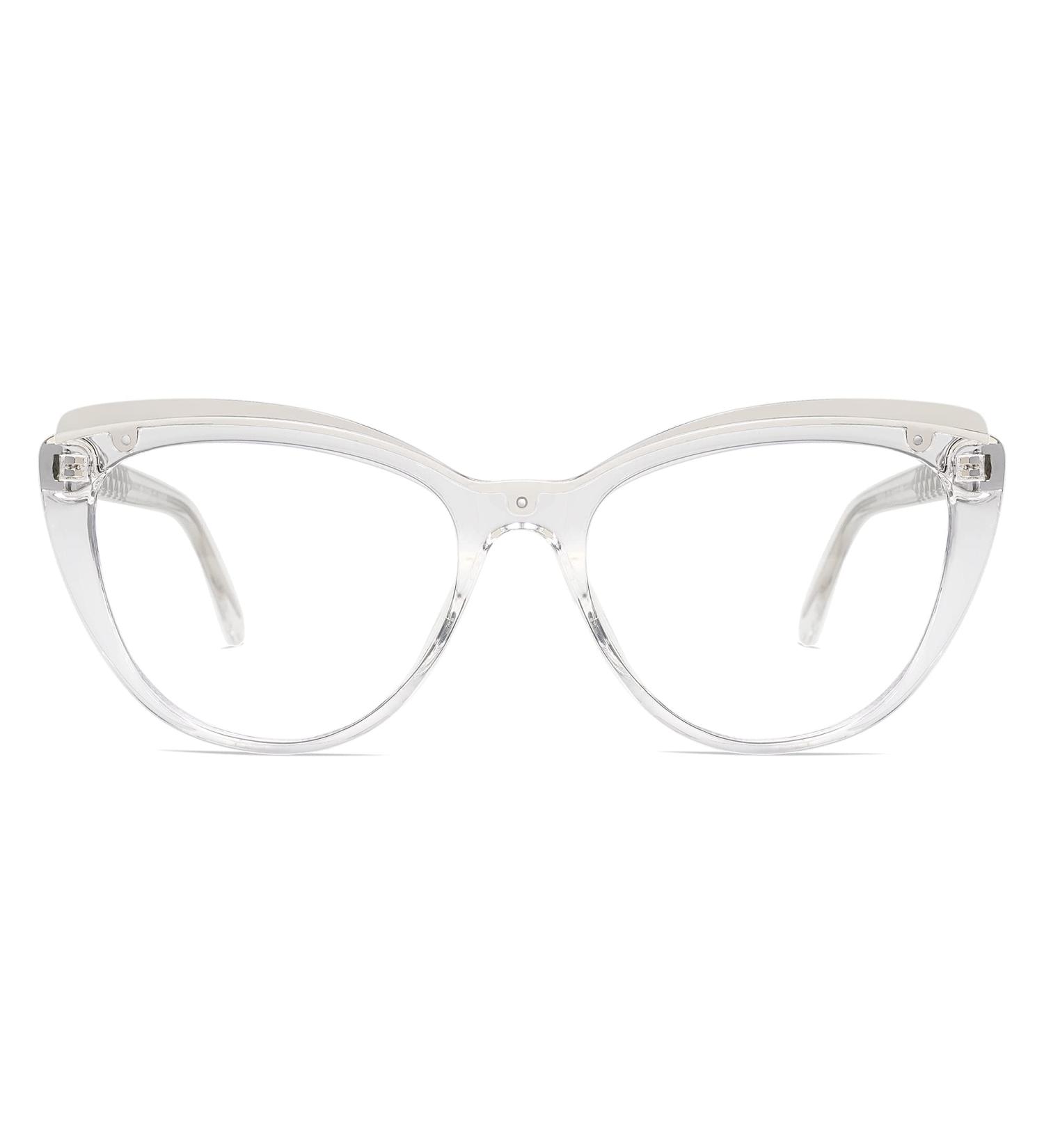 AMOMOMA Cat Eye TR90 Blue Light Blocking Reading Glasses for Women - Stylish Computer Readers 1.5 2.0 - AM6043 C2 Crystal - Buy Online on GoSupps.com