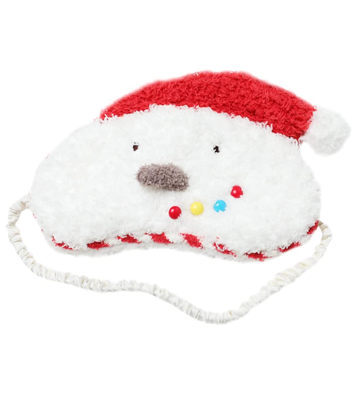 Shop 1pc Christmas Sleep Mask - Plush Eye Covers for Travel & Office | Cozy Polyester Sleeping Mask for Festive Relaxation - Buy Online on GoSupps.com