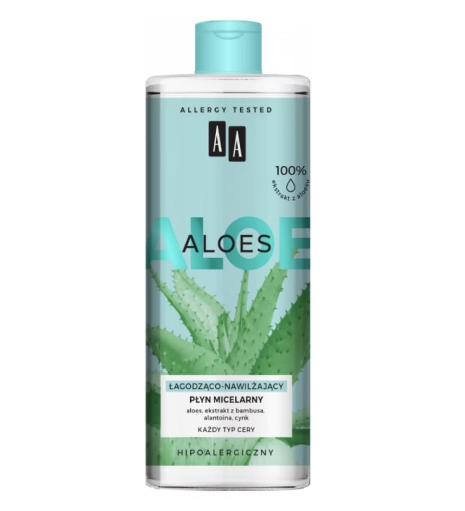 AA Aloe vera 100% aloe vera extract soothing and moisturizing micellar liquid 400 ml