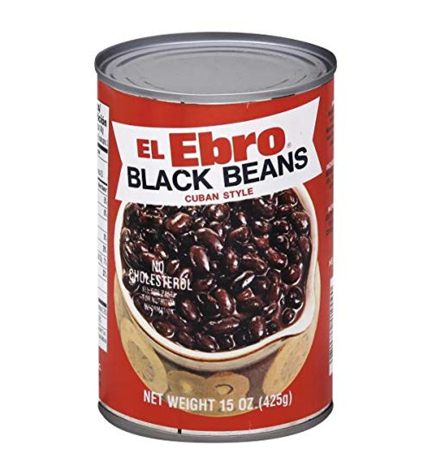 El Ebro Black beans Cuban Style 15oz ( Pk of 3 )