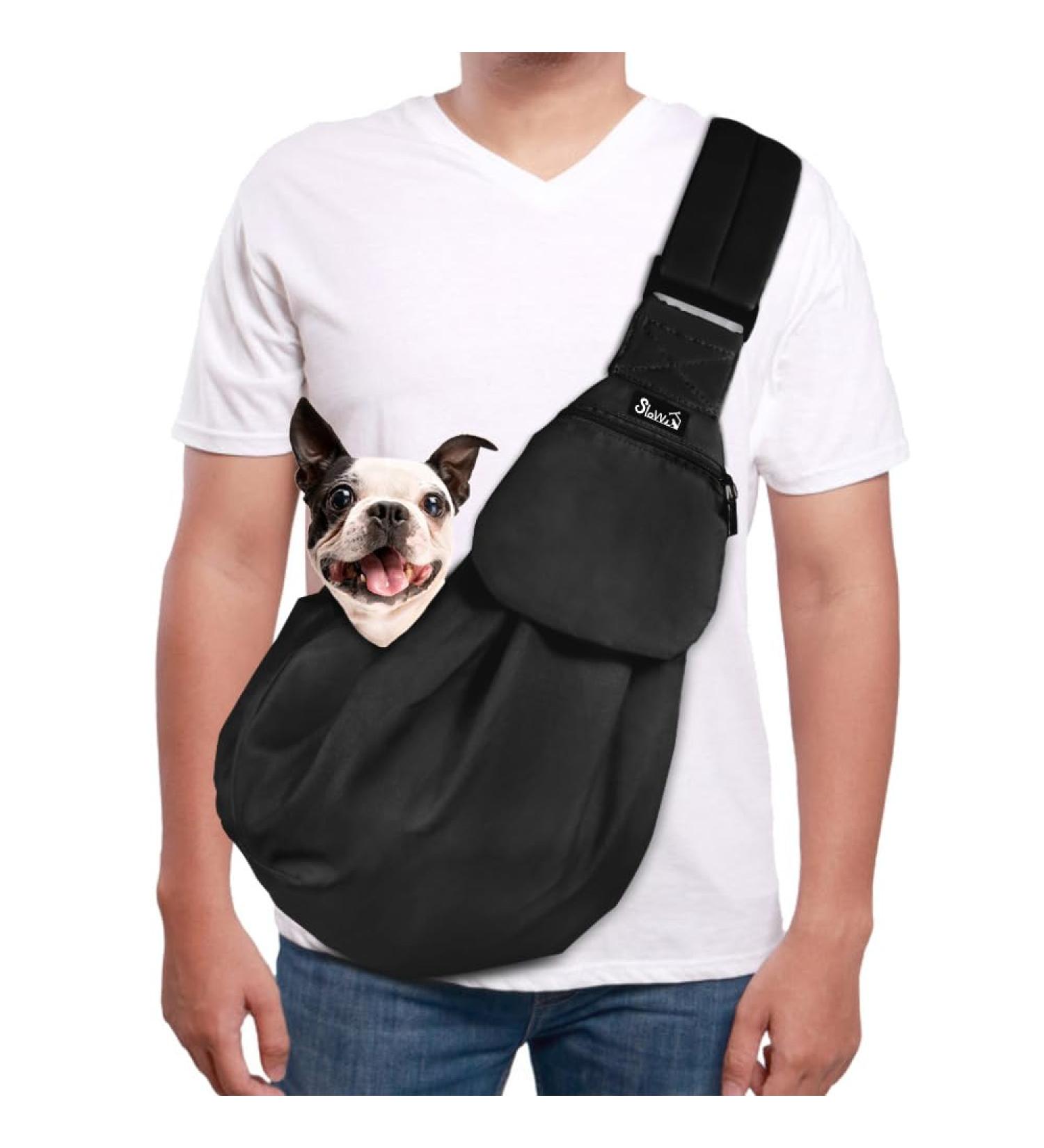 Slowton Dog Carrier Bag - Adjustable Padded Shoulder Strap Front Bag for Dogs (Black M) - Ideal for Outdoor Walks & Excursions (2.2-5kg) - Buy Online on GoSupps.com