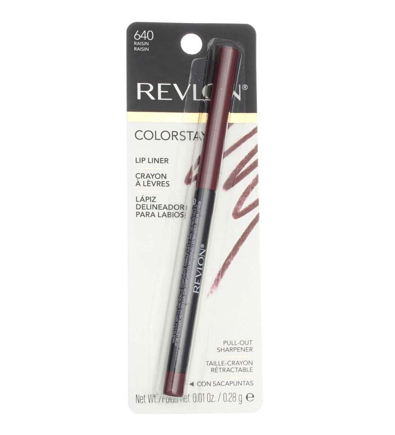 REVLON ColorStay Lipliner Raisin 640 - Long-Lasting SoftFlex Formula | Pack of 2 | International Shipping Available - Buy Online on GoSupps.com