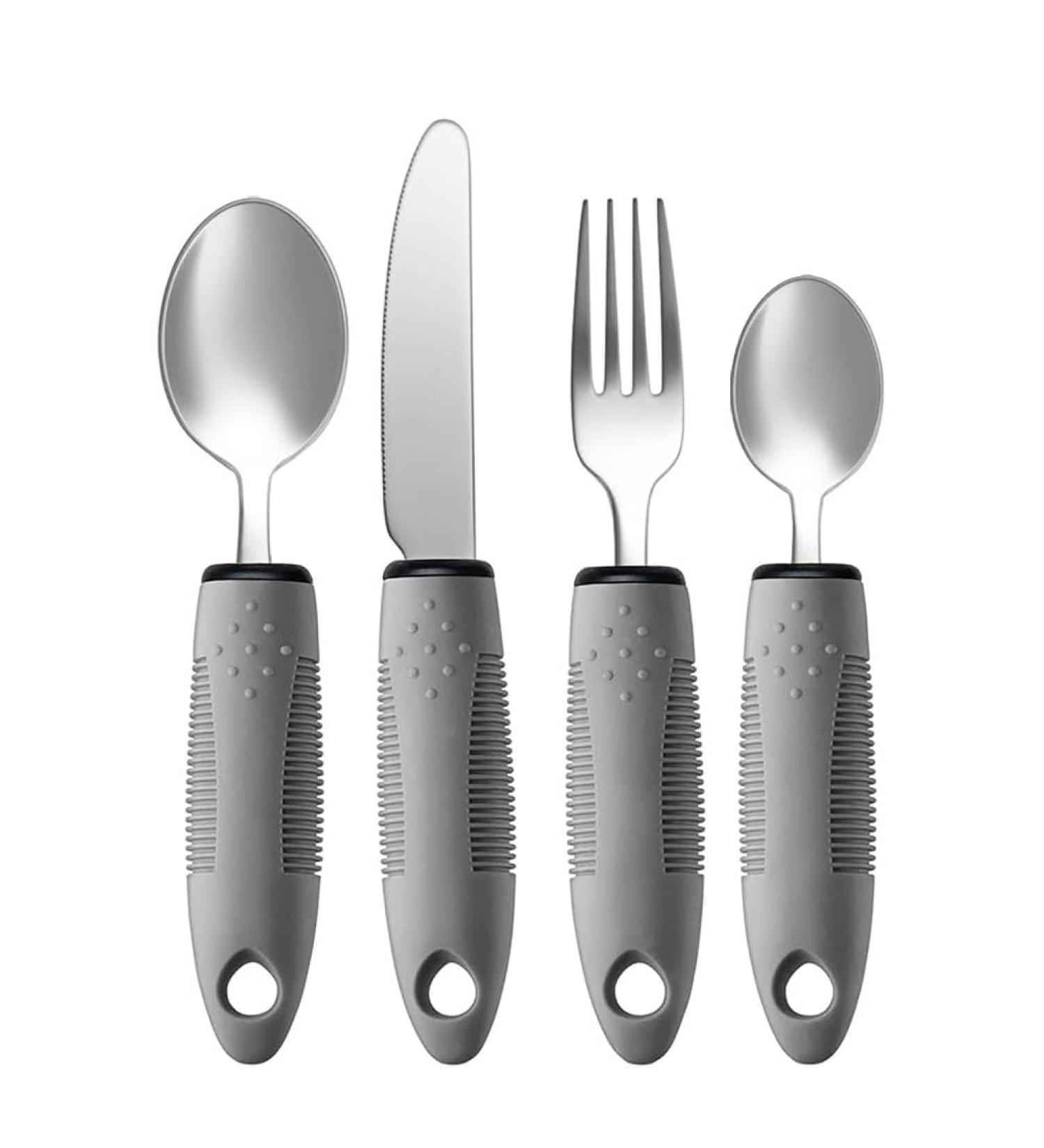 Dewedrt Adaptive Utensils Set Adaptive Utensils 4pcs for Hand Tremors Elderly Arthritis Parkinsons-Built Up Utensils - Buy Online on GoSupps.com