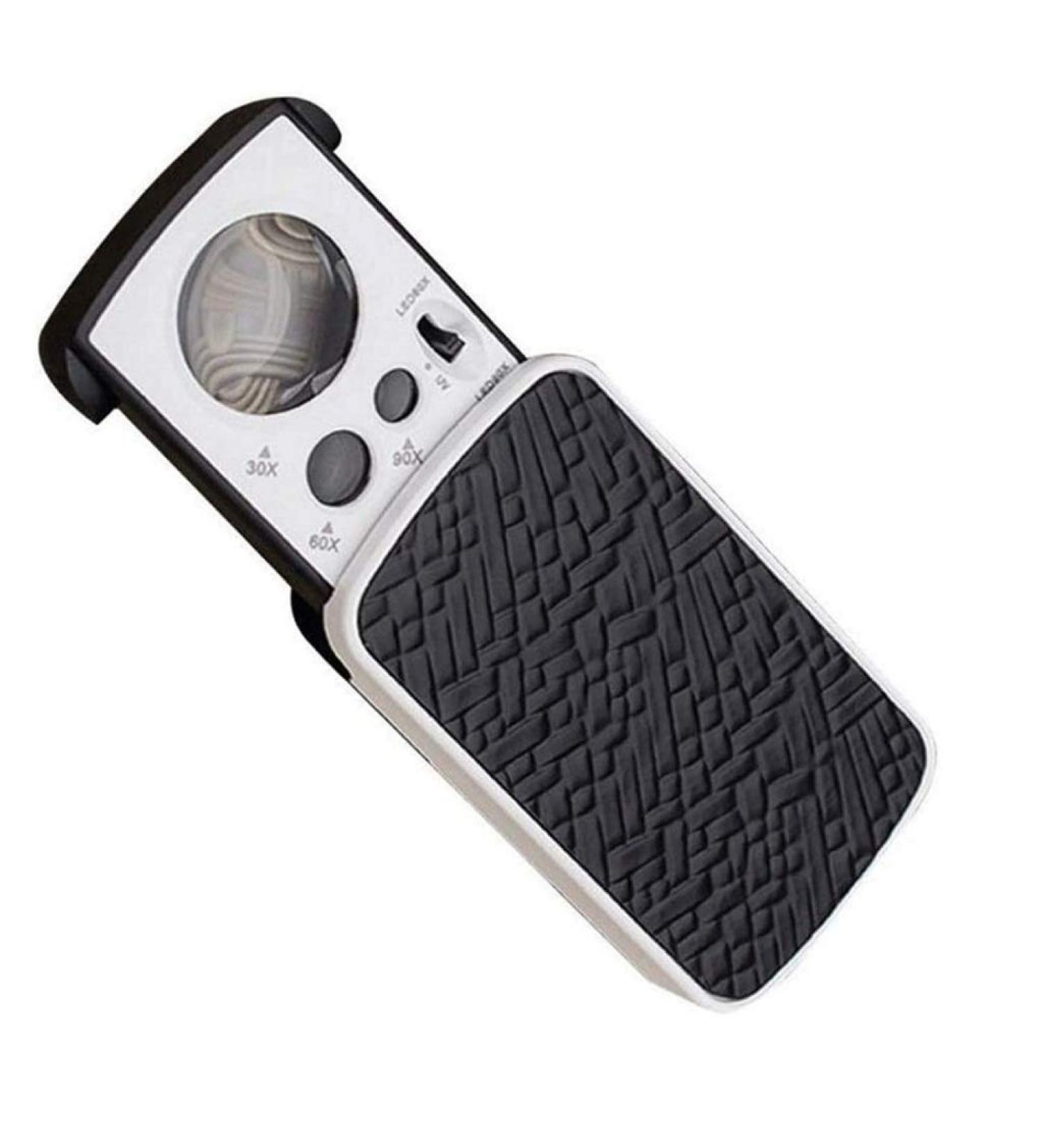 LED Lighted Slide Out Pocket Magnifying Glass - 10X 20X and 30X Multi-Power Small Portable Loupe Magnifier with UV Black Light Best for Jewelry Diamonds Gems Coins Stamps - Buy Online on GoSupps.com