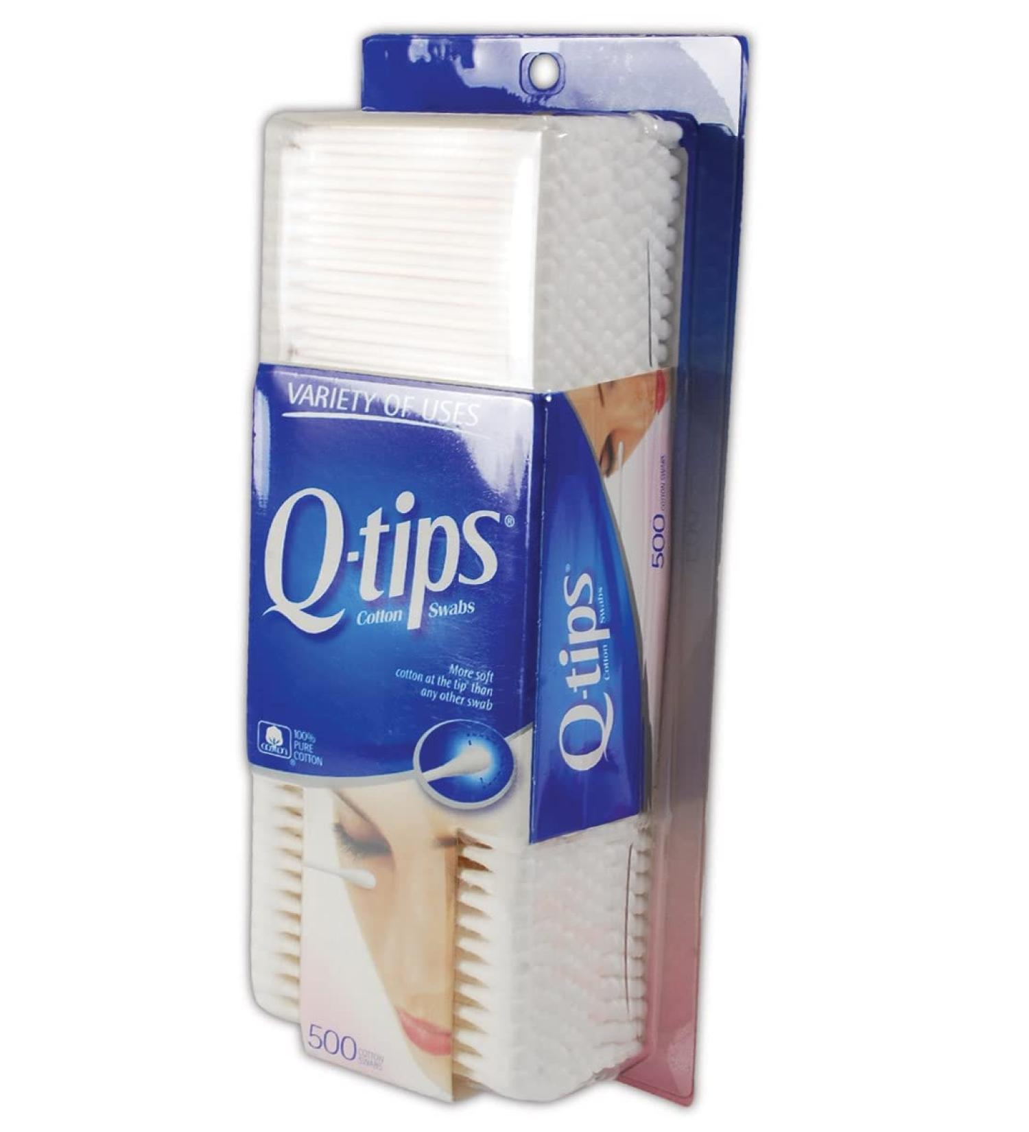 623181 Q-Tips Cotton Swab, Standard, White, 500 Count (Pack of 1)