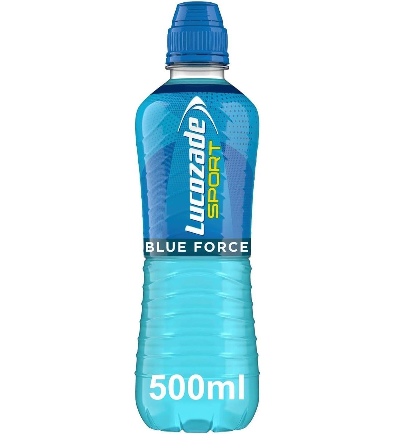 Lucozade Sport Isotonic Energy Drink 24x500ml (Blue Force) - Buy Online on GoSupps.com