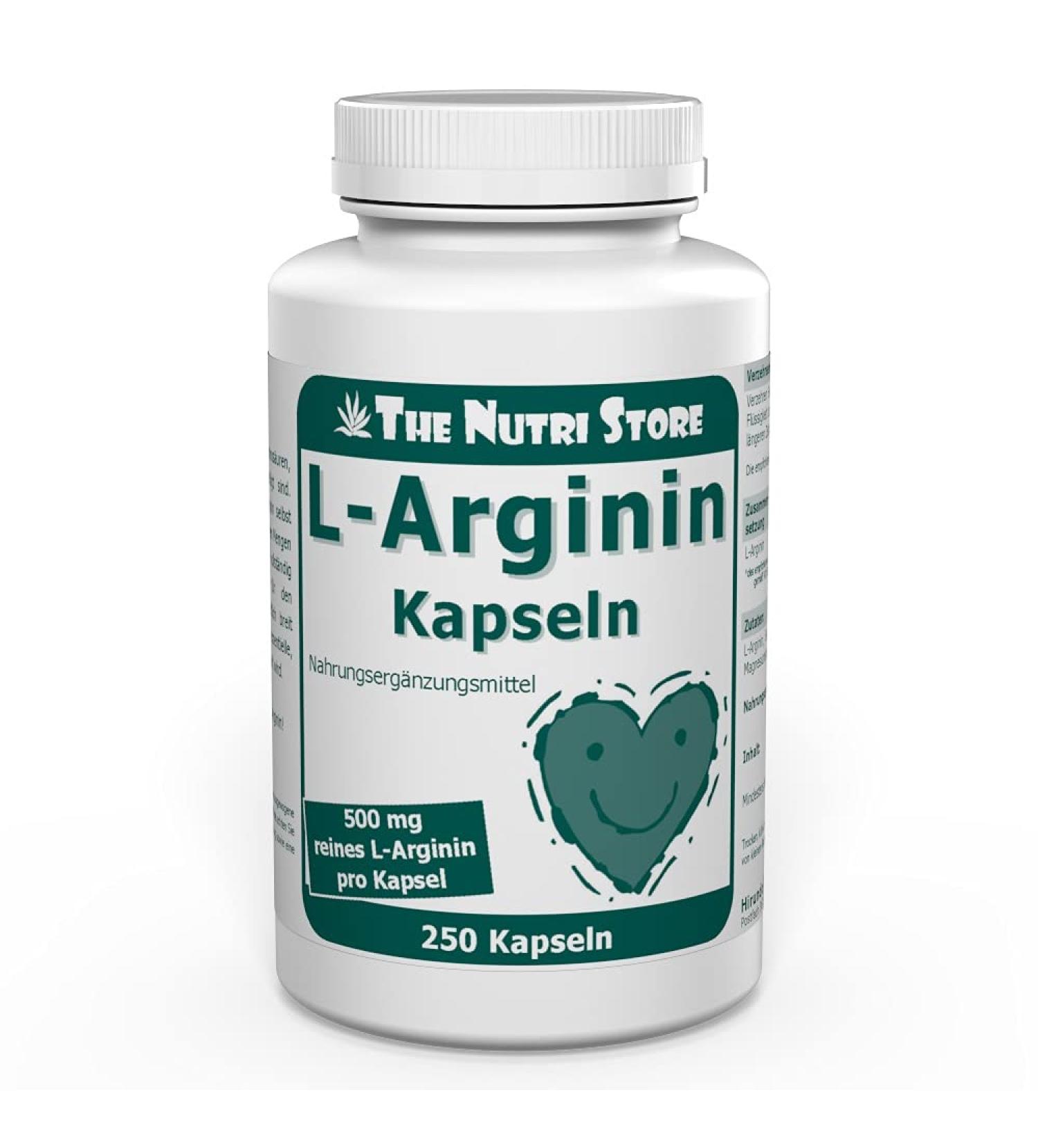 L-Arginine 500 mg Capsules - 250 Count | Boost Nitric Oxide & Support Circulation | International Shipping Available - Buy Online on GoSupps.com