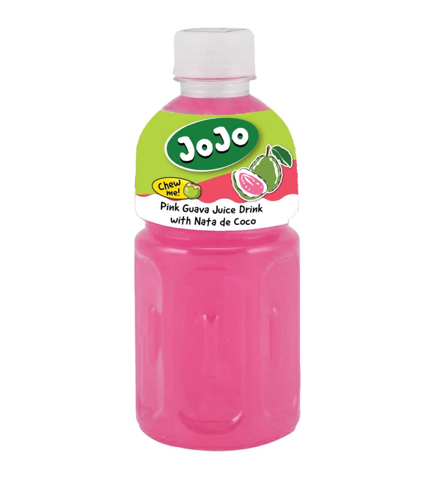 JoJo Pink Guava Flavoured Drink with Nata De Coco 320ml (Pack of 6) Guava 320 ml (Pack of 1)