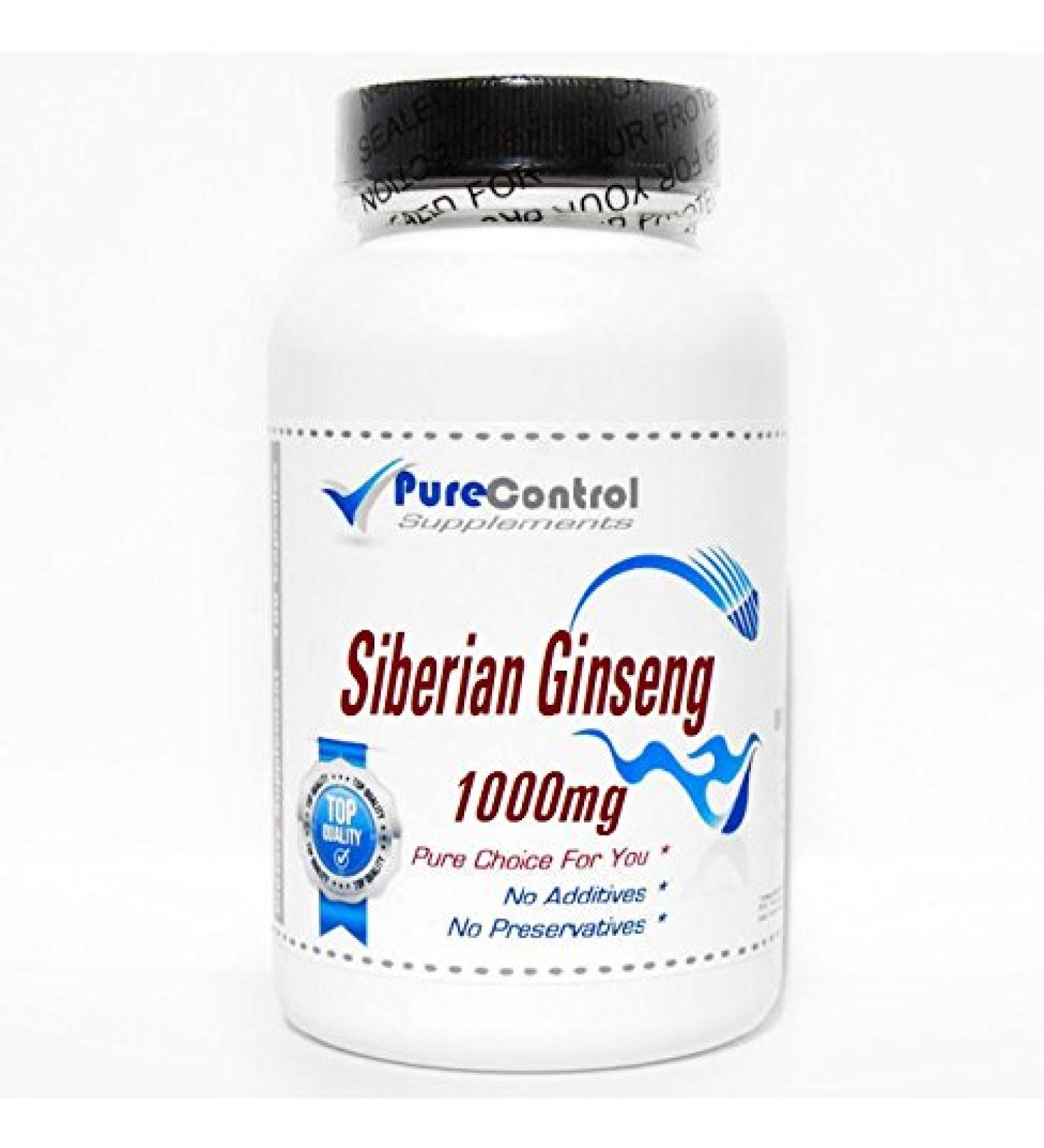 Siberian Ginseng 1000mg // 200 Capsules // Pure // by PureControl Supplements