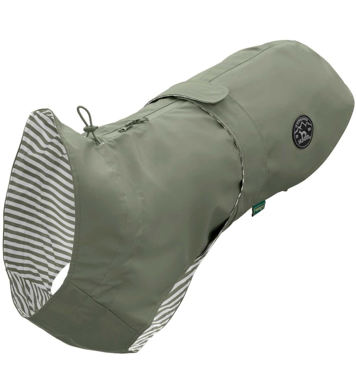 HUNTER Milford Dog Raincoat - Waterproof Harness & Collar Opening Size 60 Green | Shop Internationally - Buy Online on GoSupps.com