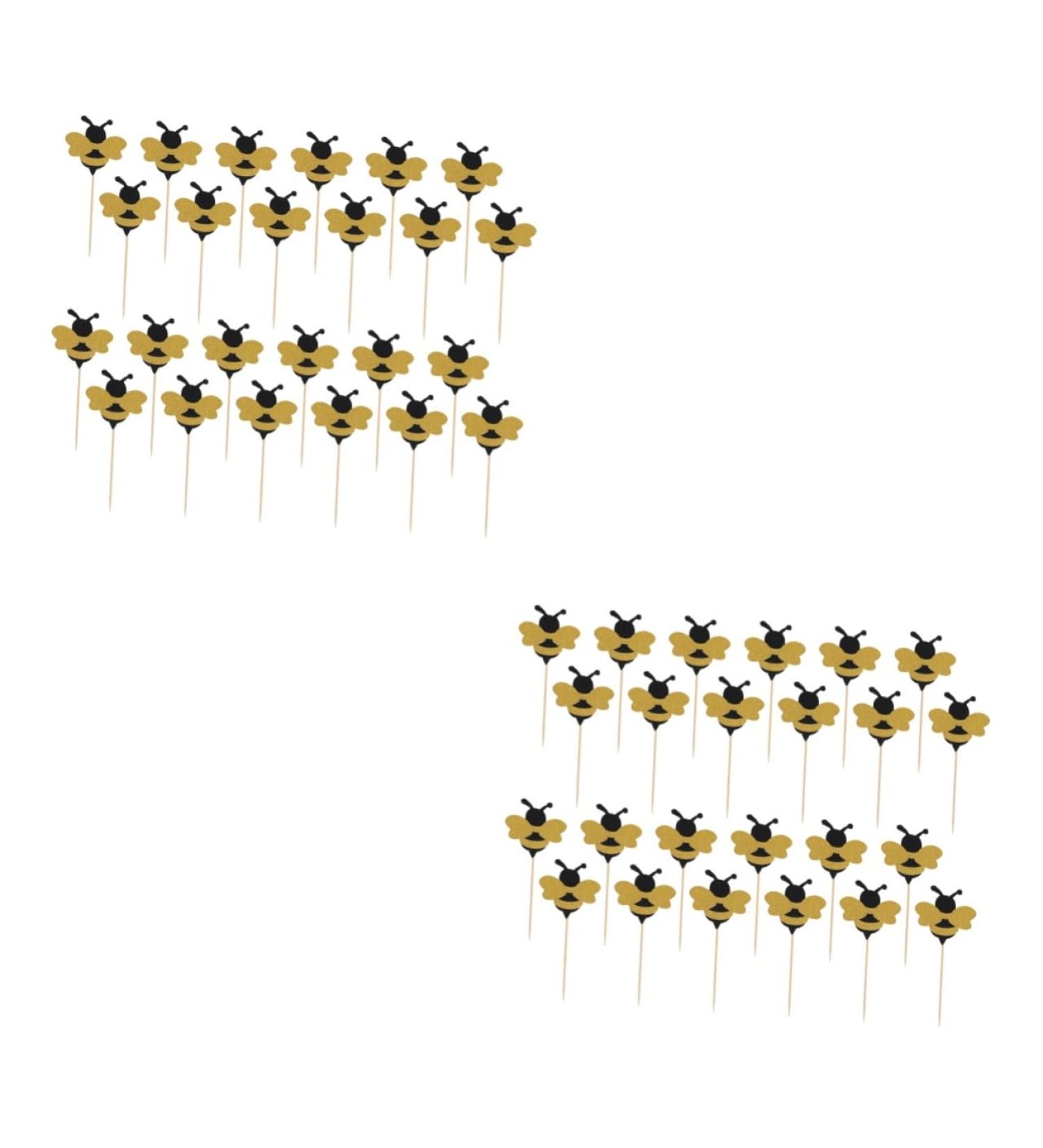 Abaodam Food Decor 48 Pcs Baby Shower Gender Reveal Party Favors Gender Reveal Party Supplies Cake Picks Cake Decorations Toothpicks Cupcake Bee Cake Toppers Wooden Insert Card Girl - Buy Online on GoSupps.com