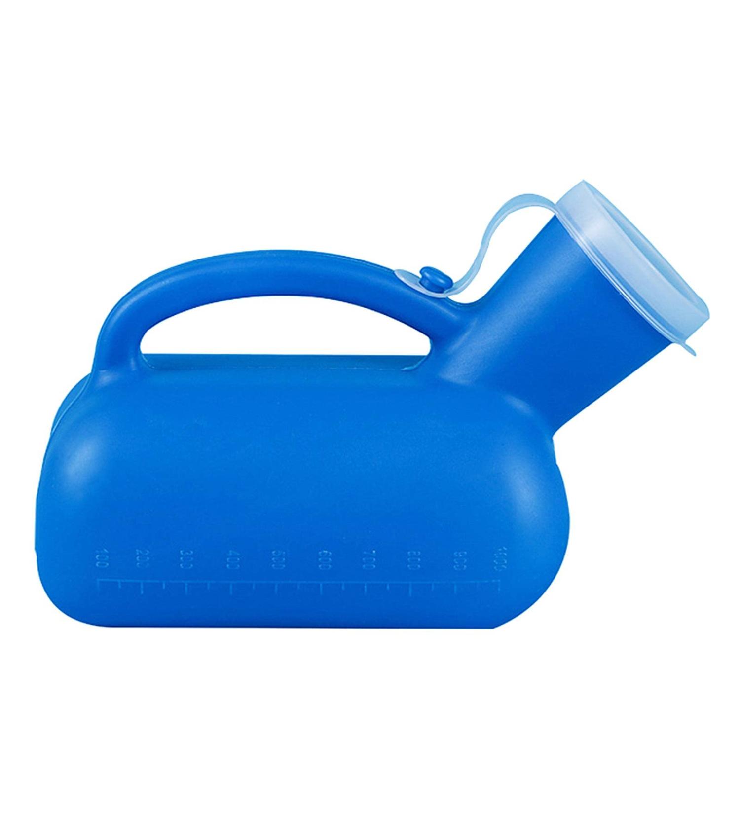 Mens Urinal Bedpans Pee Bottle with A Lid and Funnel Plastic Can for Car Old Man Child and Diabetes for Camping Outdoor-1000 Ml Happy - Buy Online on GoSupps.com