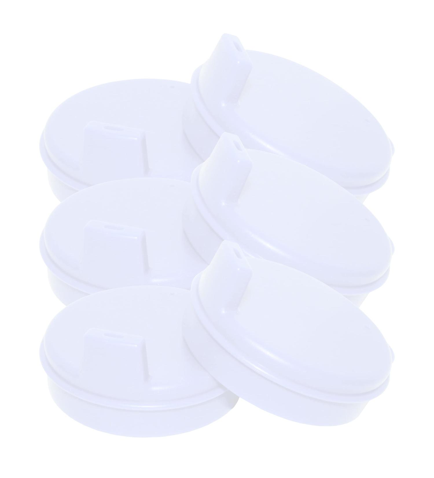 Set of 6 White Spouted Lids for Clear Cups - Rehabilitation Advantage - Buy Online on GoSupps.com