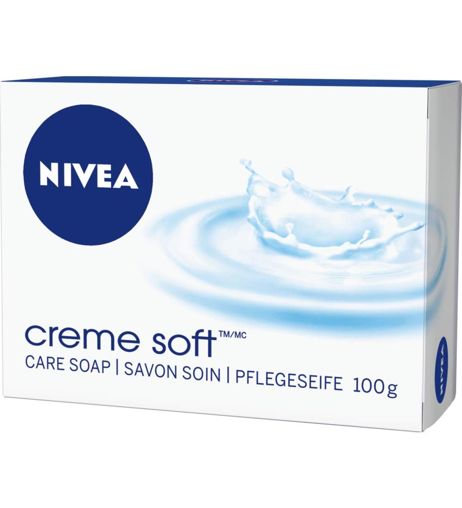 NIVEA Creme Soft Cream Soap 6-Pack - 100g Bars | Gentle Cleansing Soap - Buy Online on GoSupps.com
