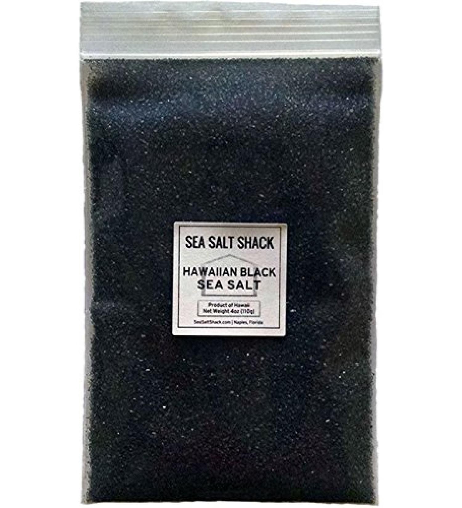 Sea Salt Shack | Hawaiian Black Sea Salt 4oz Hawaiian Black 4 Ounce (Pack of 1)