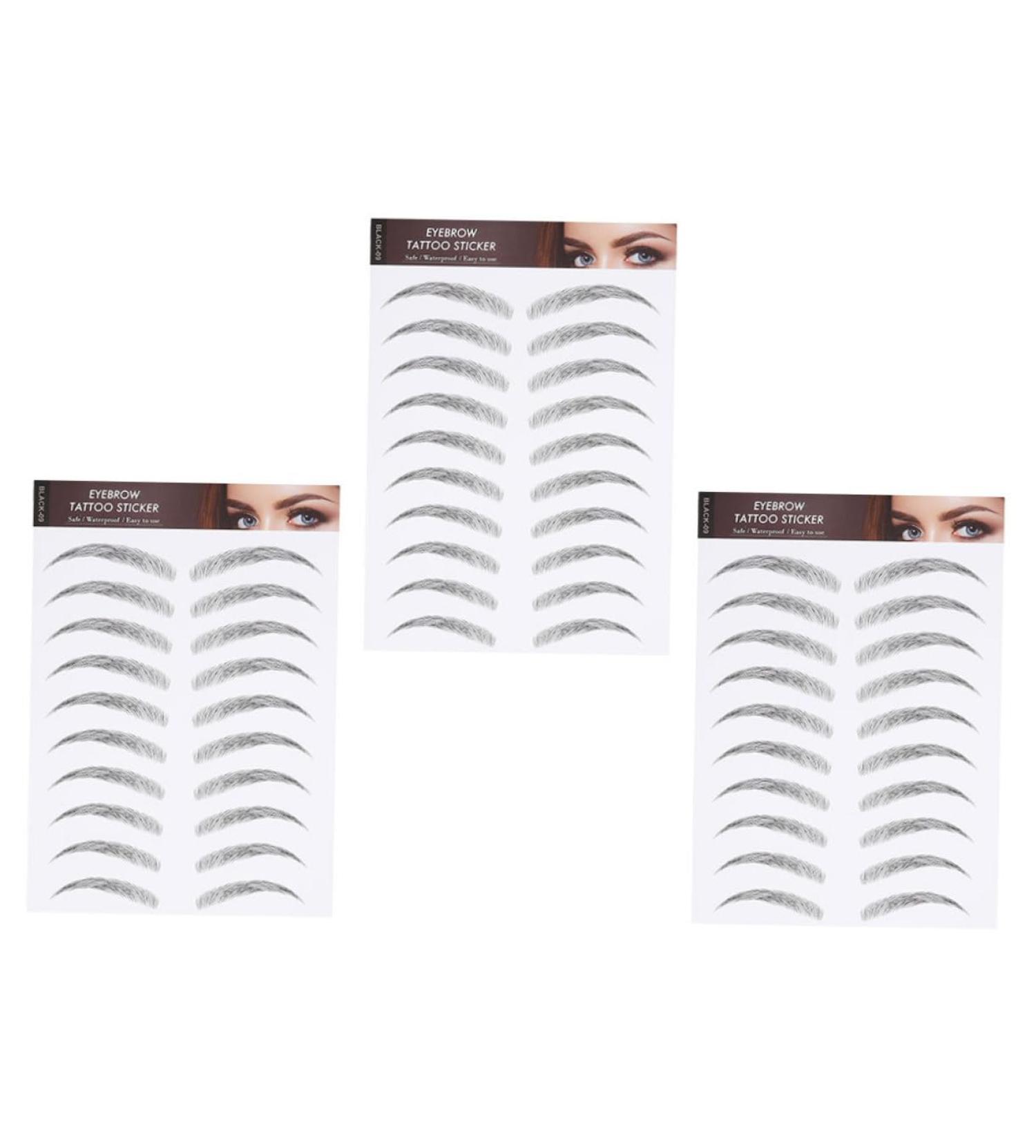 VINTORKY Eyebrow Sticker 3 Sheets Waterproof Eyebrow Stickers Make up Kit Black Eyebrow Stickers Fake Eyebrow Stickers Post - Buy Online on GoSupps.com