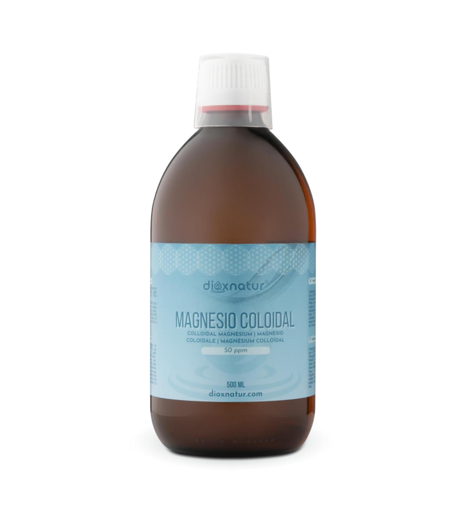 Dioxnatur Pure Magnesium 500ml Liquid Colloidal Magnesium 50 ppm - Natural Muscle Relaxing - Buy Online on GoSupps.com