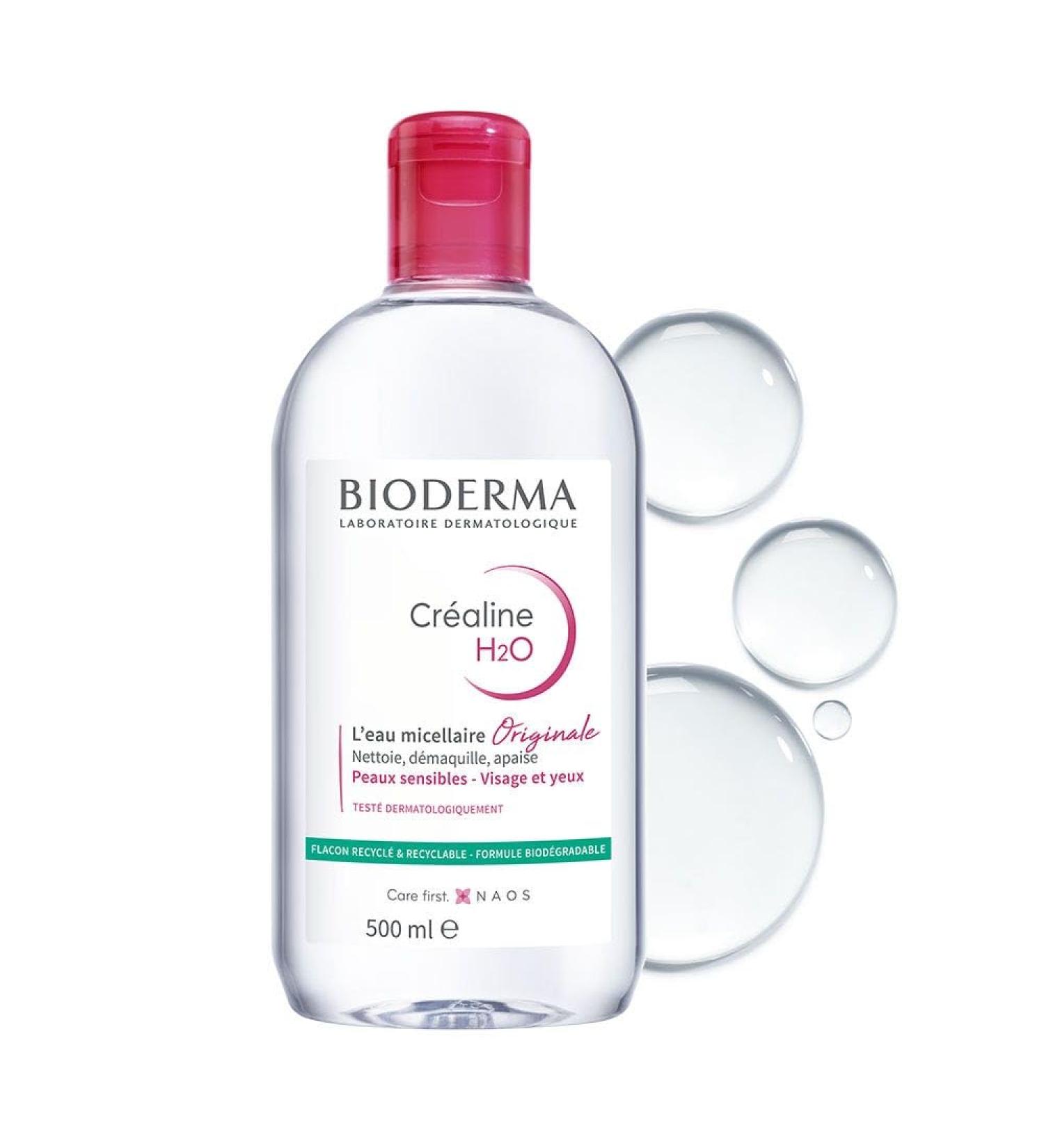 Bioderma Crealina H2O Micellar Water 500ml - Gentle Makeup Remover & Cleanser | Shop Internationally - Buy Online on GoSupps.com