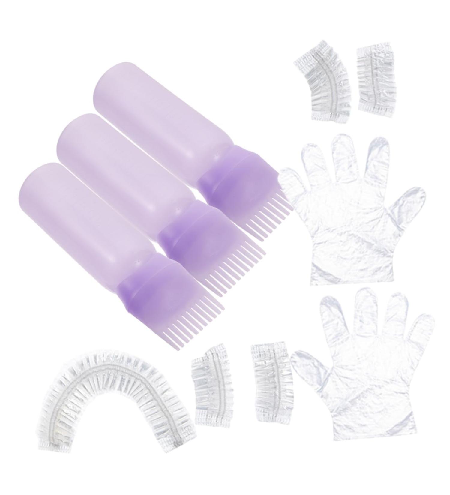 Mikinona 1 Set Hair Dye Bottle with Comb Hair Applicator Tool Hair Dye Tools Salon Hair Empty Lip Gloss Tubes Hair Coloring Kit Hair Coloring Tools Kit DIY Hair Dye Kit Plastic Purple 6.9x4.8cm Purple - Buy Online on GoSupps.com