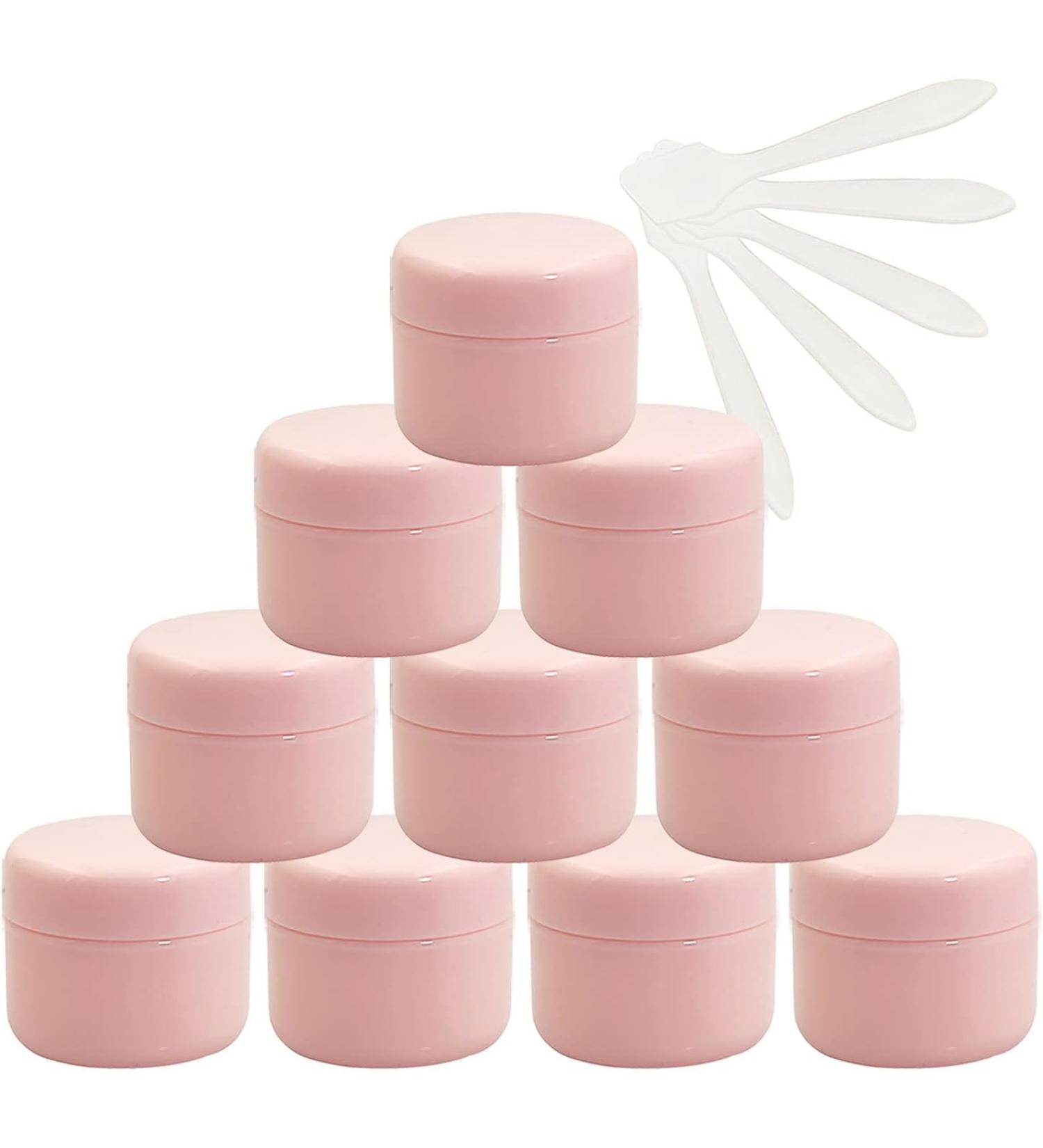 empty jars with lids cosmetic jar B0CL9K7SRC12 PC Empty 50ml Pink Plastic Cosmetic Jars with Screw Lid 50g Small Pot with Inner Linner for Cosmetic Travel Gel Lip Balm + 5X Spatula (Color : Roze S ( - Buy Online on GoSupps.com