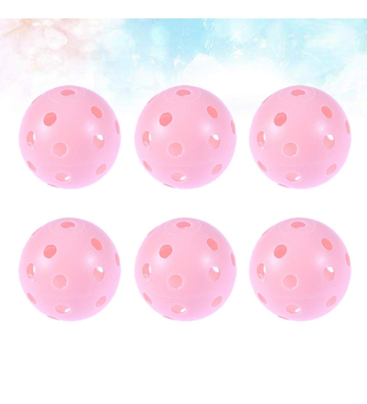 6pcs Abaodam Pink Plastic Golf Training Balls for Swing & Putting Practice - Buy Online on GoSupps.com
