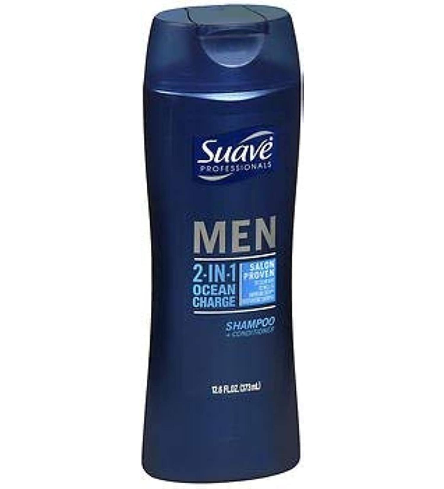 Suave Professionals Men 2-in-1 Shampoo + Conditioner Ocean Charge - 12.6 oz Pack of 4