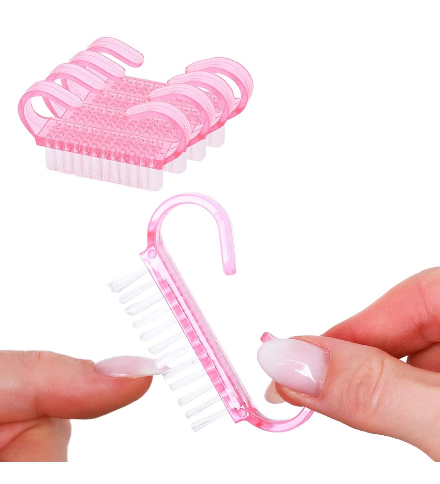 Soft Nail Brush Set with Handle - 4 Plastic Brushes for Manicure & Pedicure Cleaning | International Shipping - Buy Online on GoSupps.com