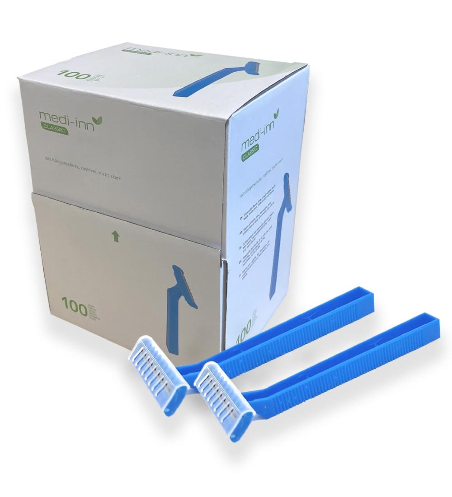 Medi-Inn disposable razors Disposable razors Color blue (double-edged 100 pieces) 100 pieces (1 pack)