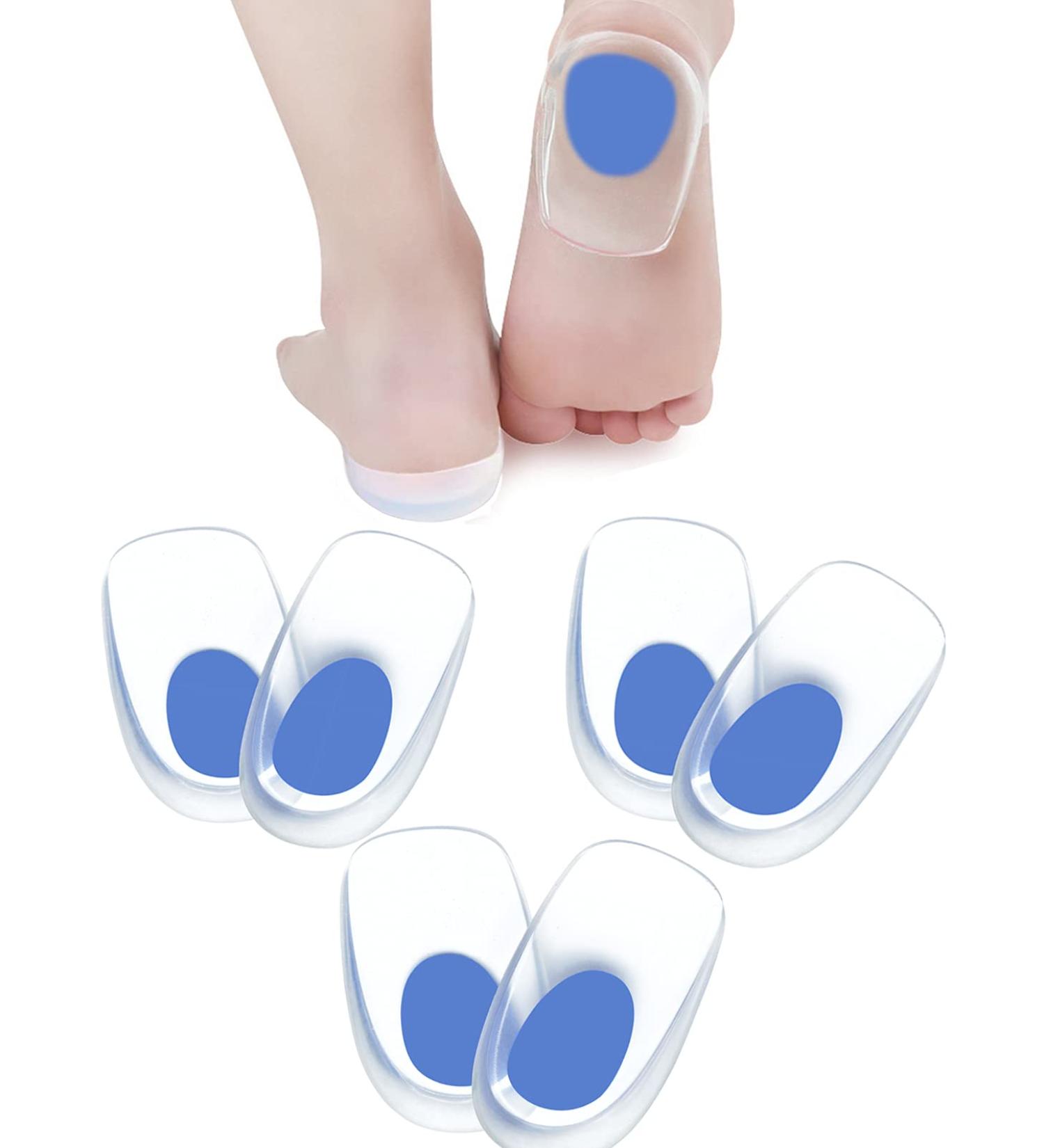 INSFENI Gel Heel Pads - Heel Cups for Women's Shoes - Relief for Heel Pain, Bone Spurs, Plantar Fasciitis - Blue (Large) - Buy Online on GoSupps.com
