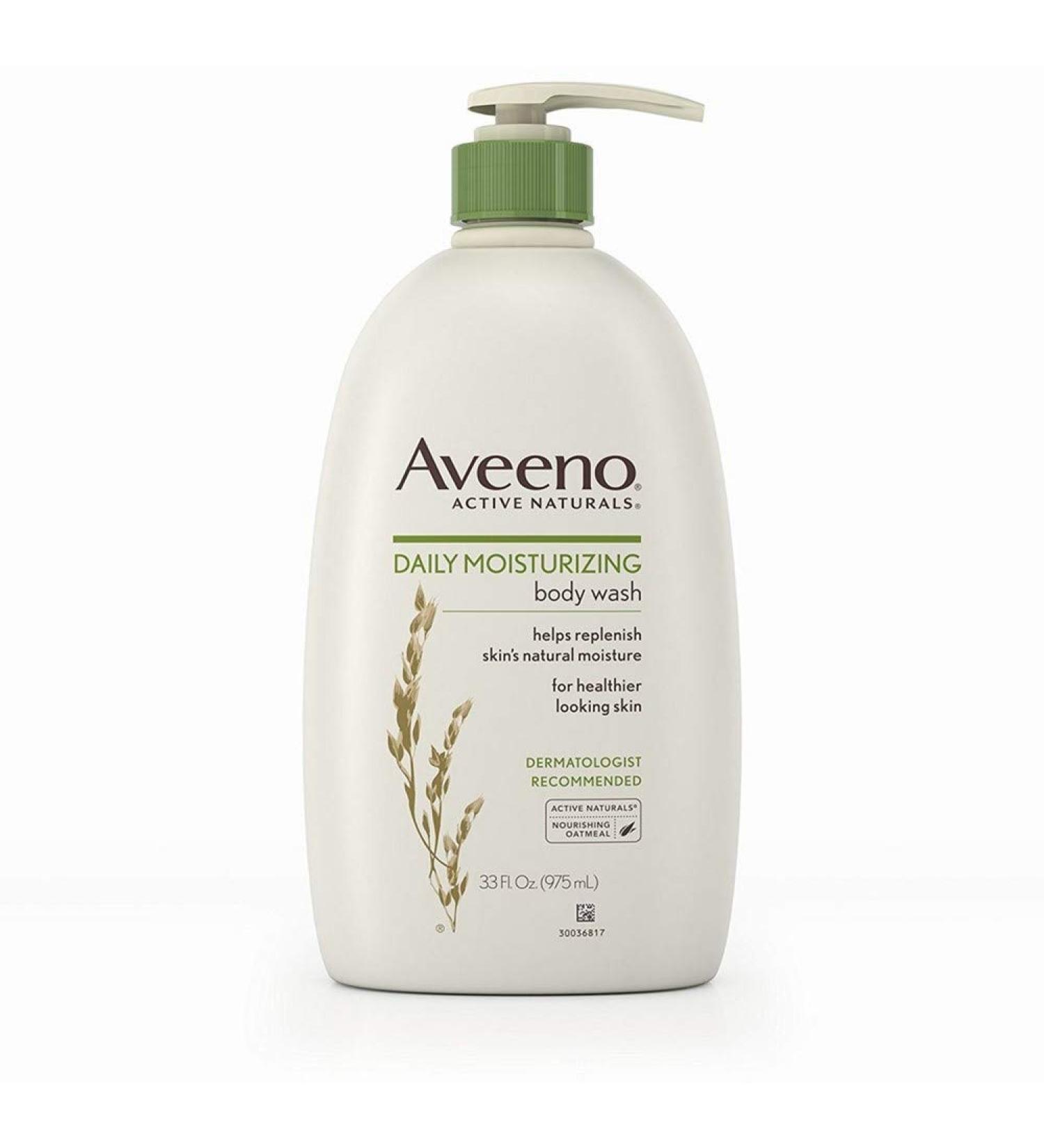 Aveeno Daily Moisturizing Body Wash with Soothing Oat Creamy Shower Gel (Soap Free and Dye Free/Light Fragrance), 33 Fl Oz (Pack of 2)