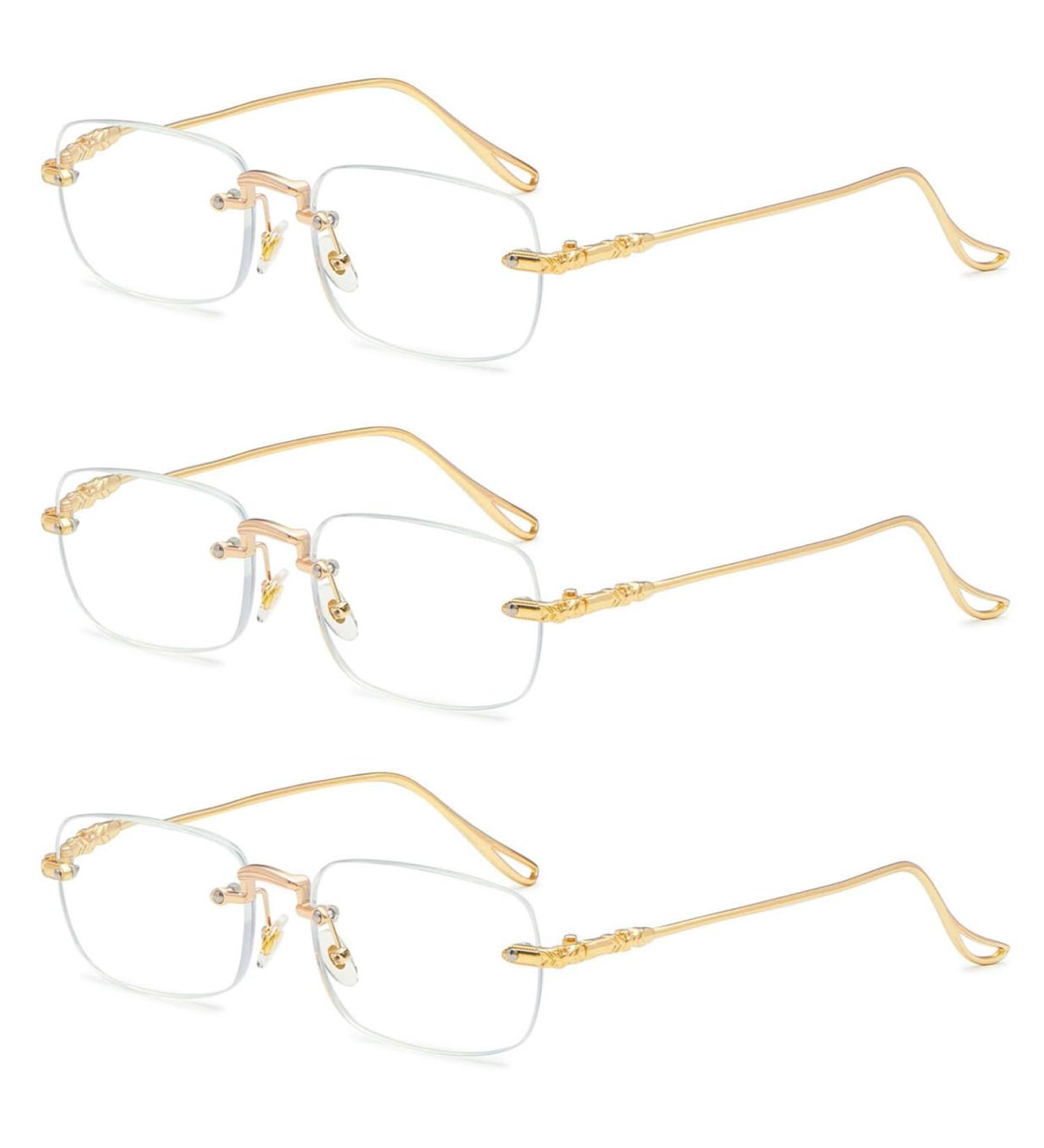 Buy Koosufa Borderless Reading Glasses Anti Blue Light Ultra Light Metal Frameless Strengths 0.0 to 4.0 | Perfect Visual Aid for Men & Women - Buy Online on GoSupps.com